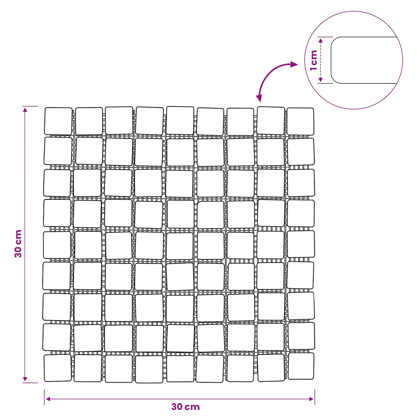 vidaXL Πλακίδια Μωσαϊκού Κρεμ 30 x 30 cm Μάρμαρο