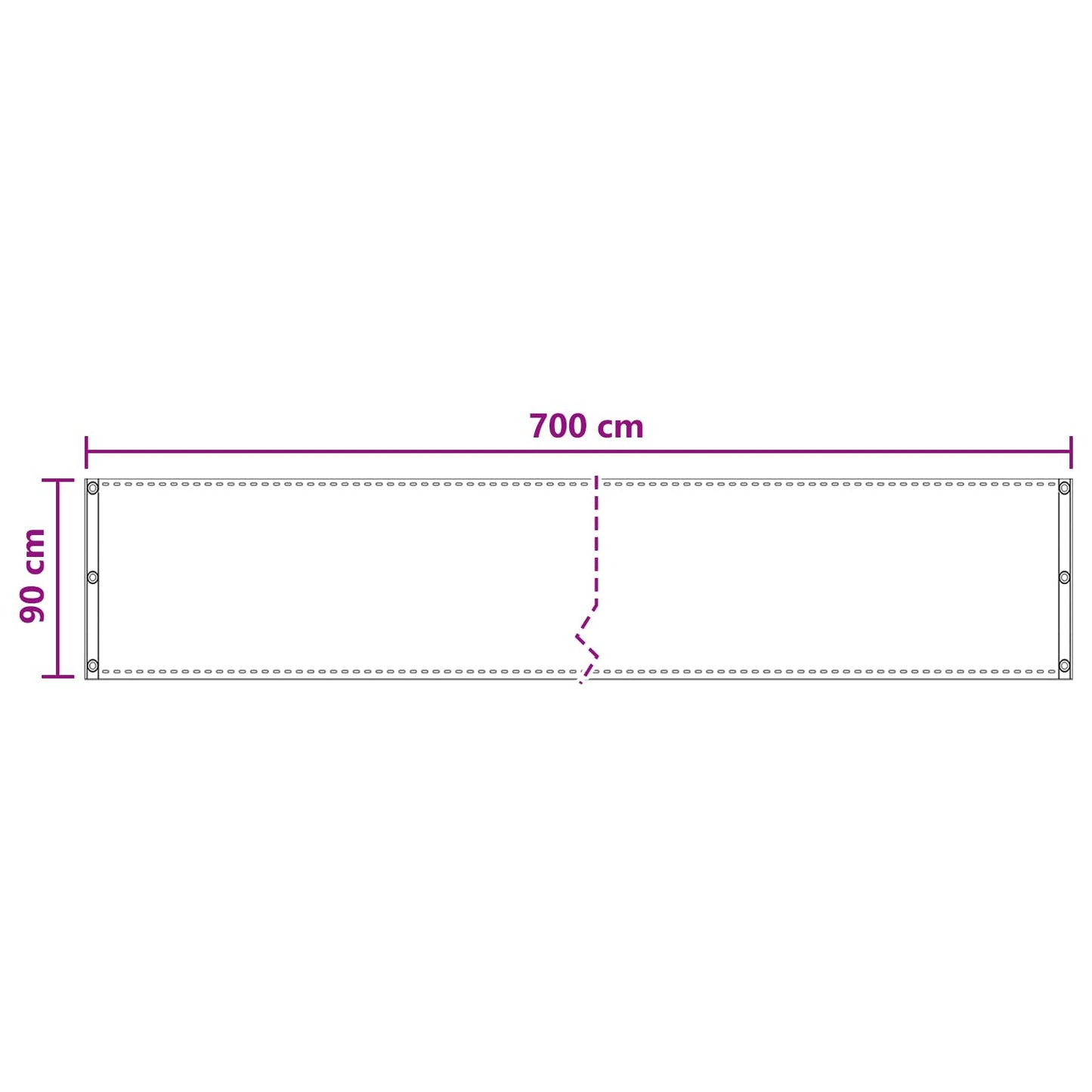 vidaXL Οθόνη Μπαλκονιού Σκούρο Πράσινο 90 x 700 cm HDPE και Αλουμίνιο