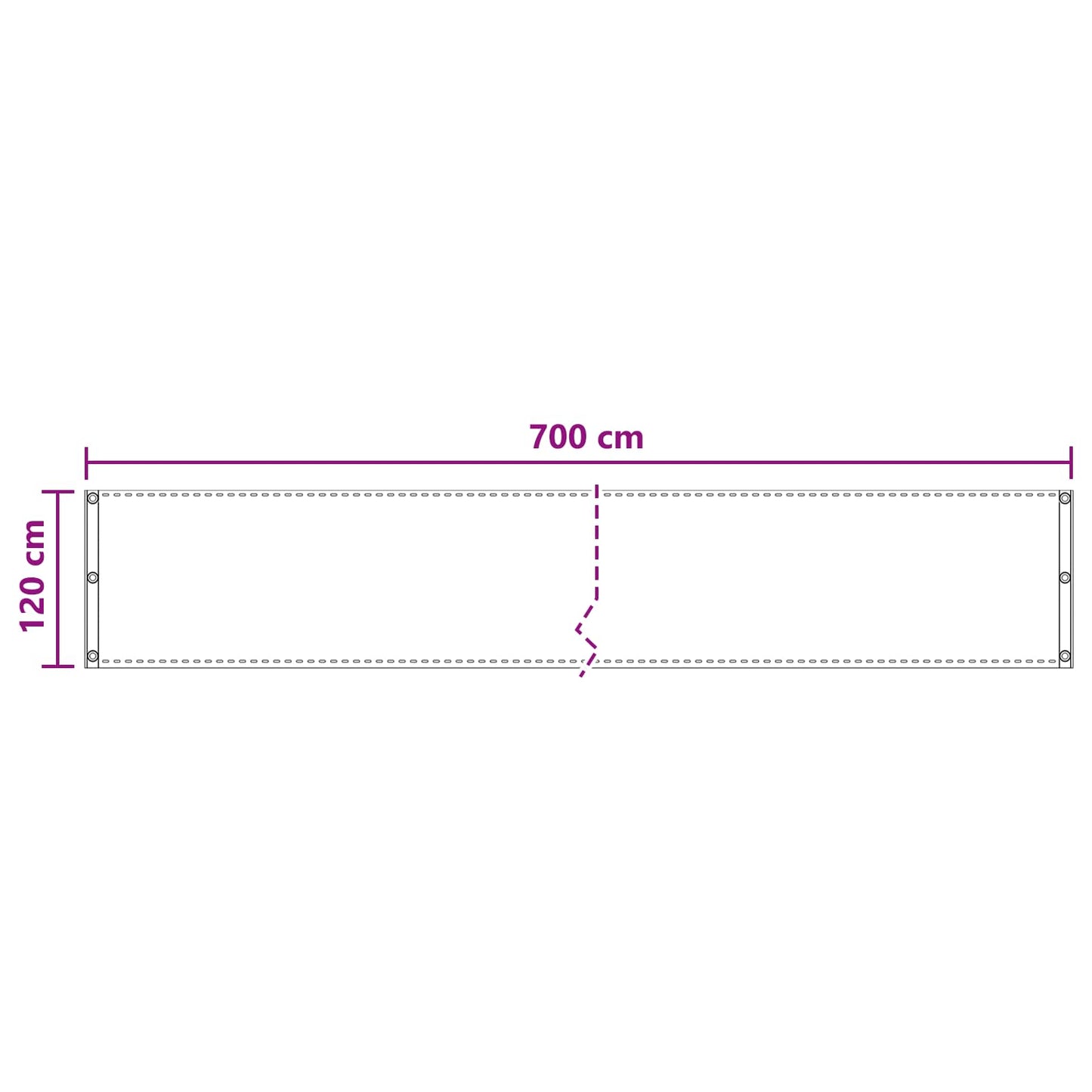 vidaXL Οθόνη Μπαλκονιού Σκούρο Πράσινο 120 x 700 cm HDPE και Αλουμίνιο