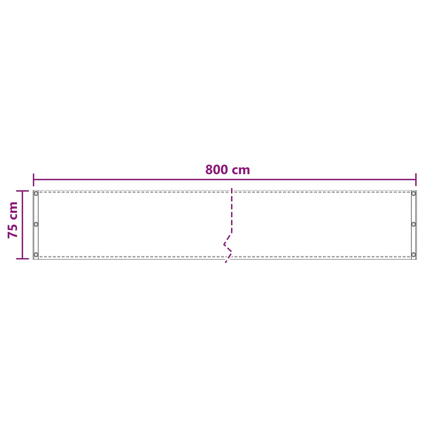 vidaXL Οθόνη Μπαλκονιού Άμμος 75 x 800 cm HDPE και Αλουμίνιο
