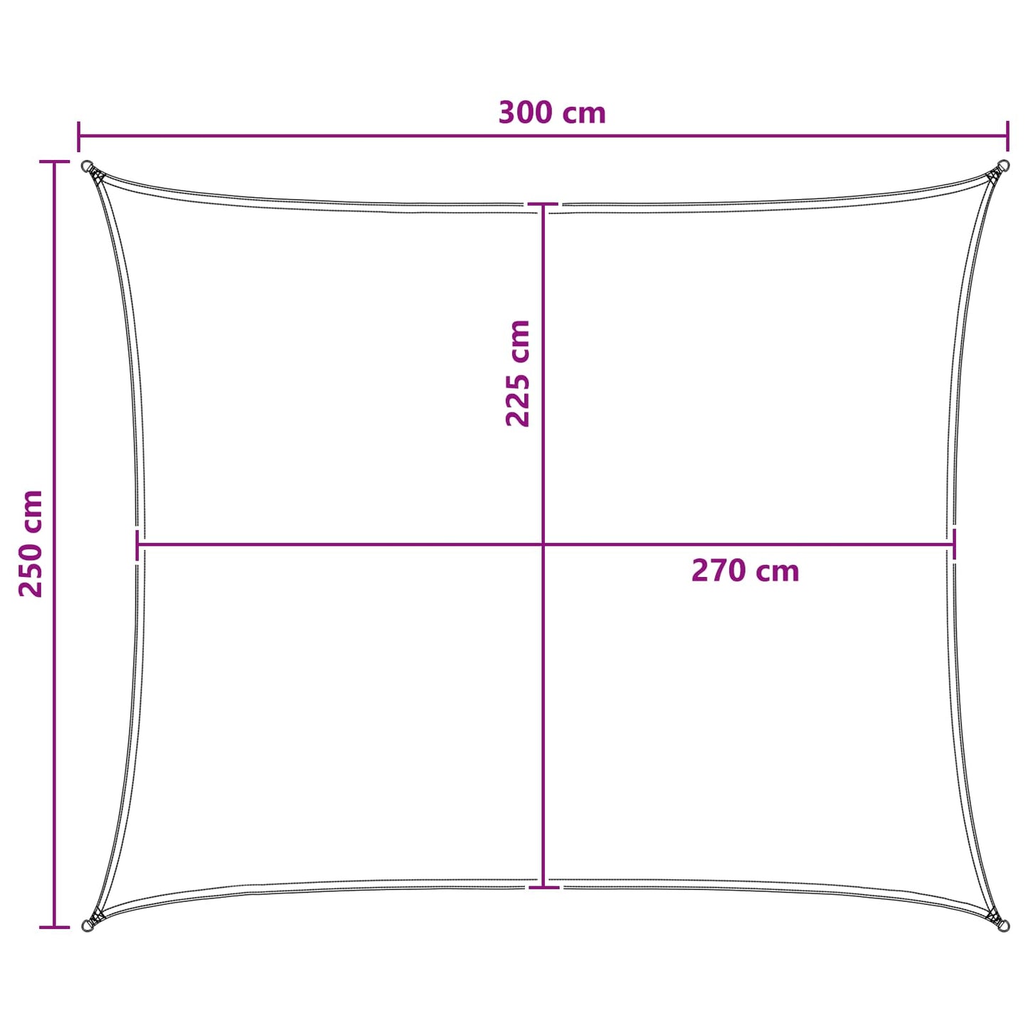 vidaXL Ικανότητα Σκίασης 2,5 x 3 m HDPE Ορθογώνιος Γκρι και Λευκό