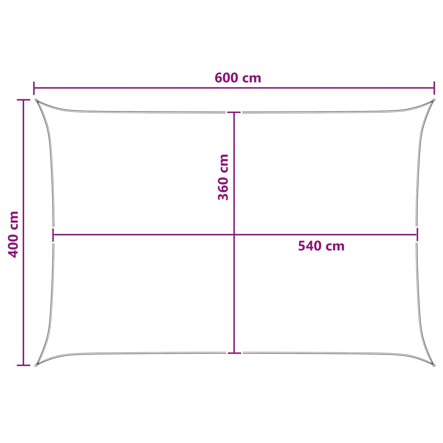 vidaXL Ικανότητα Σκίασης 4 x 6 m HDPE Ορθογώνιος Γκρι και Λευκό