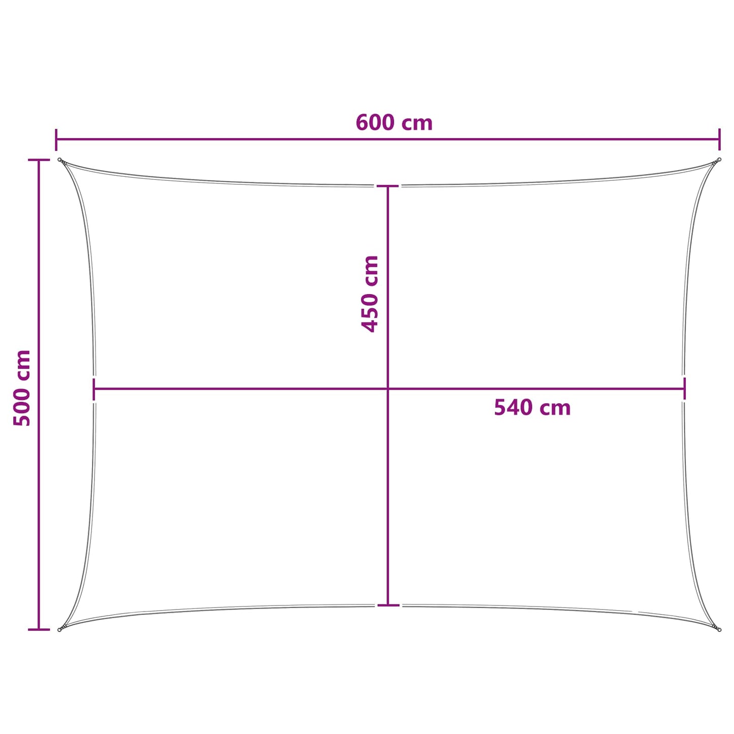 vidaXL Ικανότητα Σκίασης 5 x 6 m HDPE Ορθογώνιος Γκρι και Λευκό
