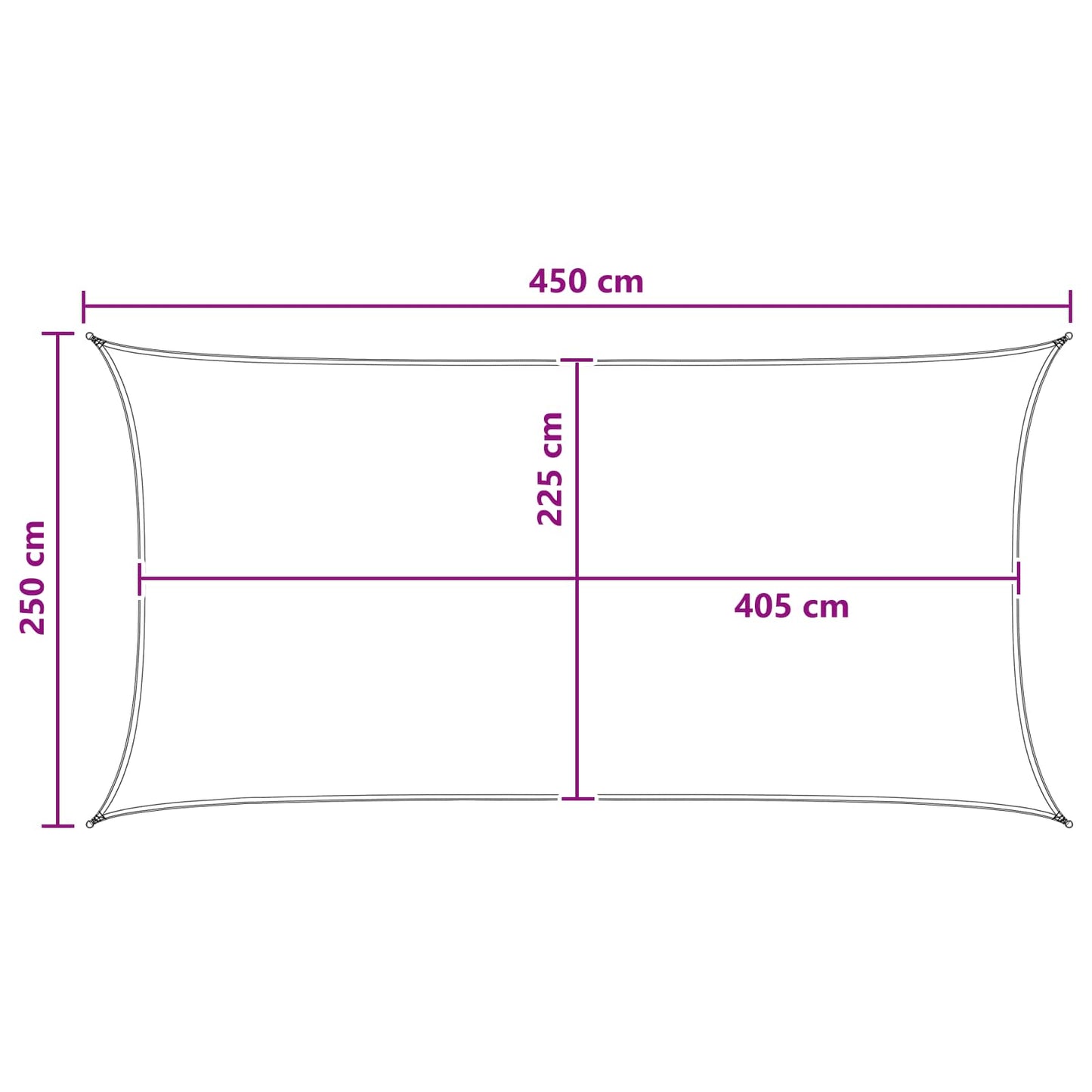vidaXL Ικανότητα Σκίασης Κίτρινο και Λευκό 2,5 x 4,5 m HDPE