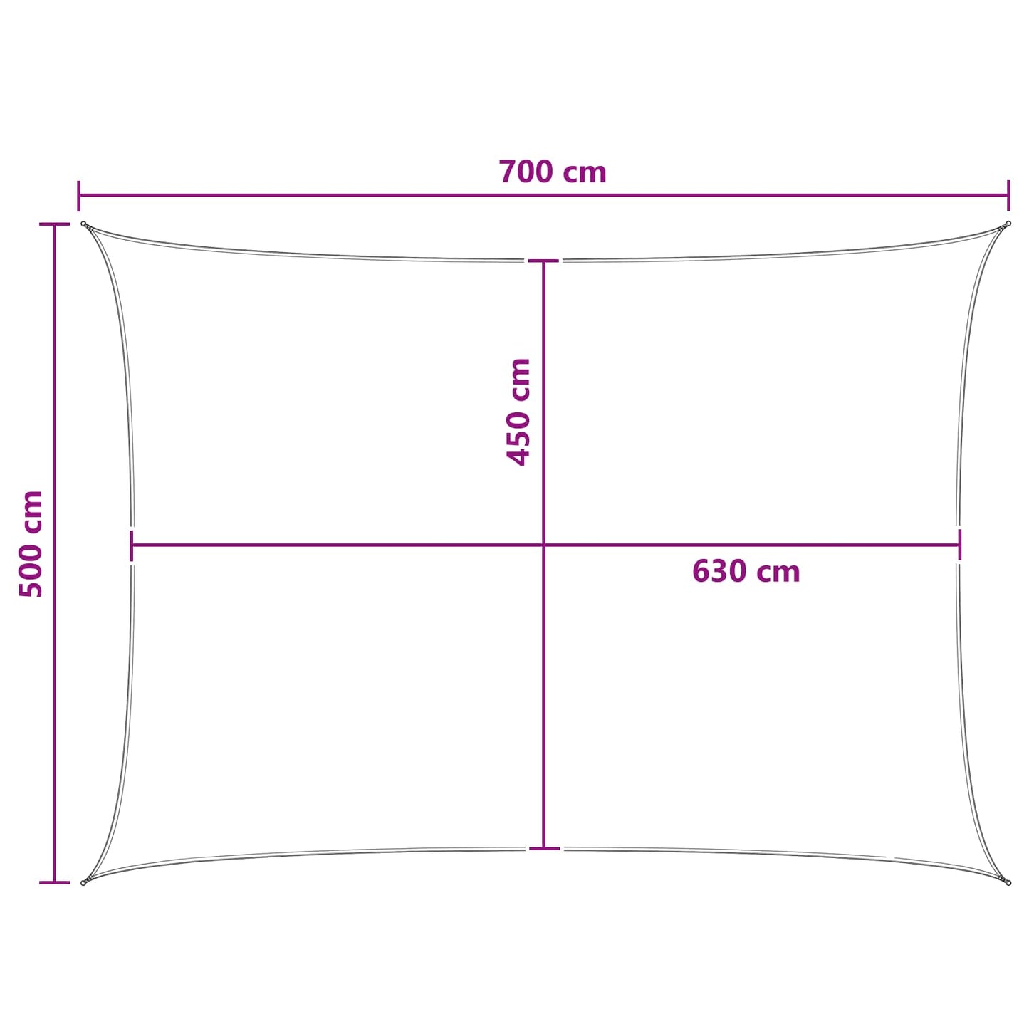 vidaXL Ικανότητα Σκίασης 5 x 7 m HDPE Ορθογώνιος Μπλε και άσπρο