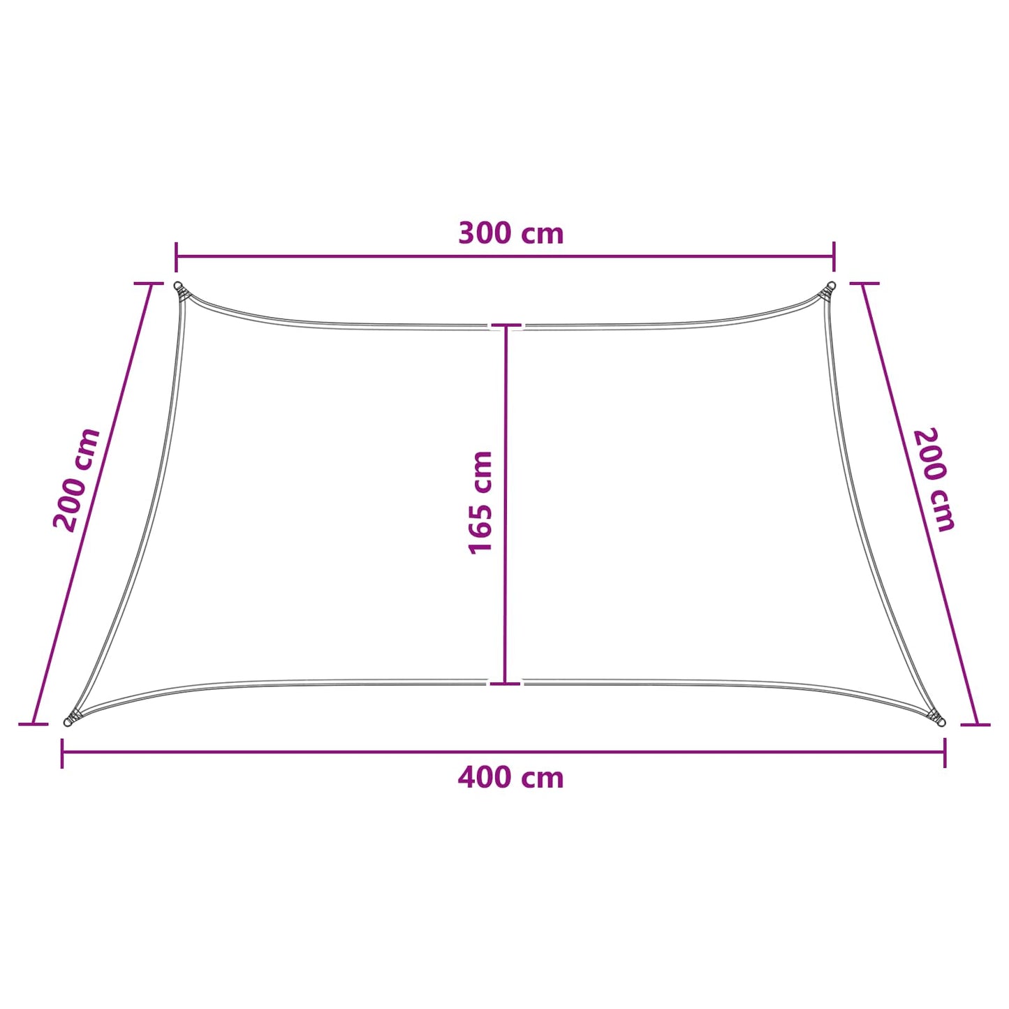 vidaXL Ικανότητα Σκίασης Ορθογώνιος 3/4 x 2 m HDPE Μπλε και άσπρο