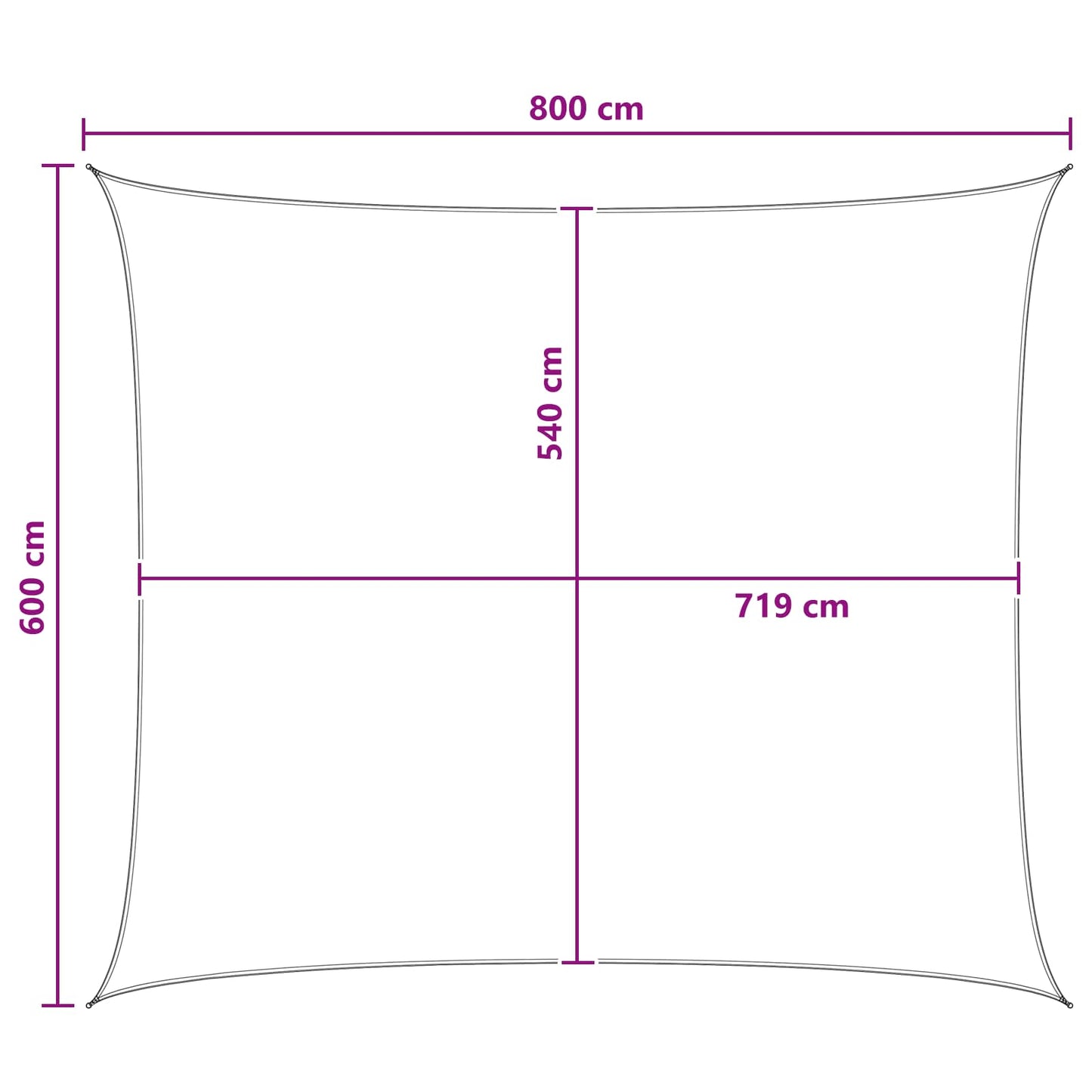 vidaXL Ικανότητα Σκίασης Ορθογώνιος 6 x 8 m HDPE