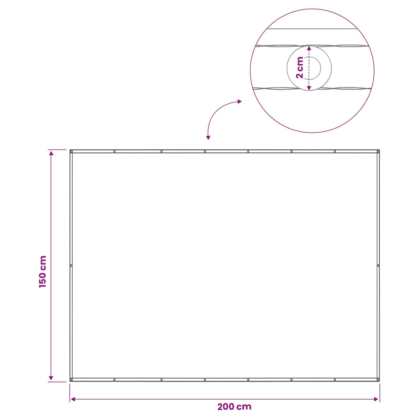 vidaXL Αδιάφανο σκίαστρο μπαλκονιού 150 x 200 cm