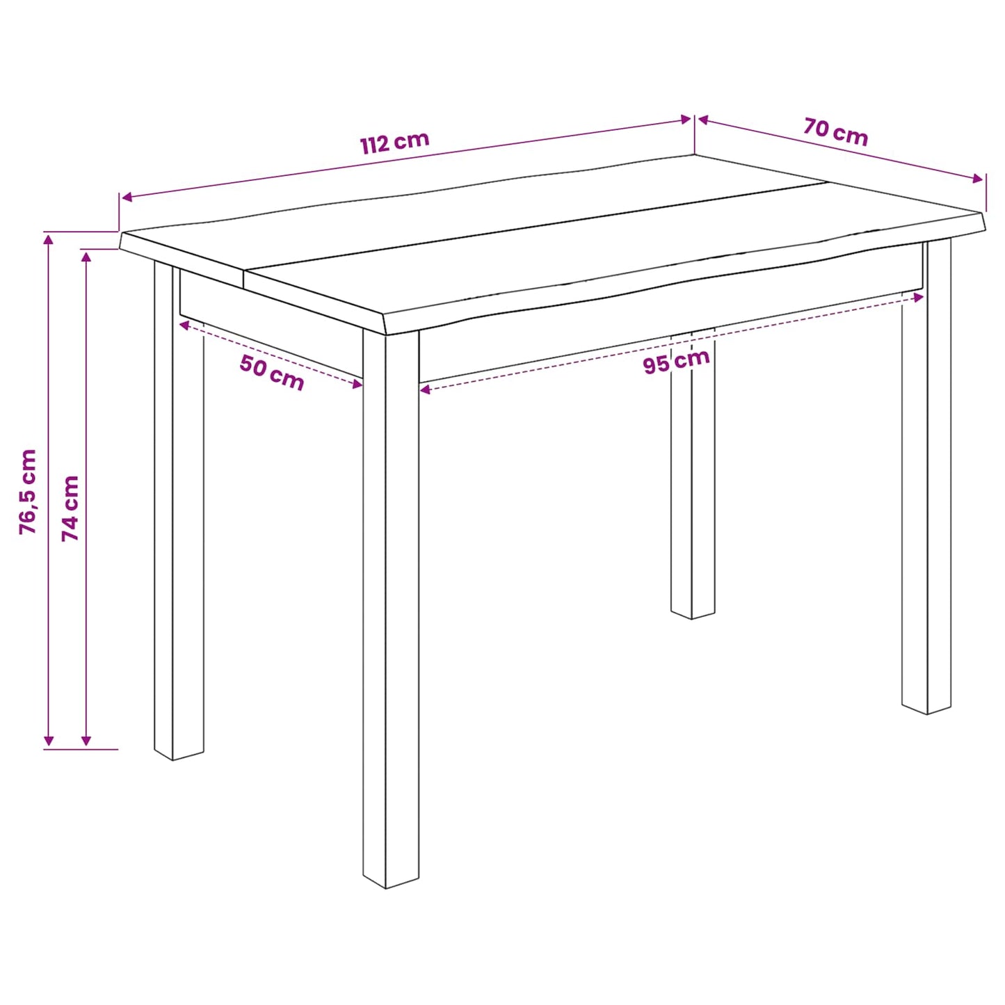 VidaXL Τραπεζαρία EKAI Μαύρο 112 x 70 x 76,5 εκ Μασίφ Ξύλο Πεύκου