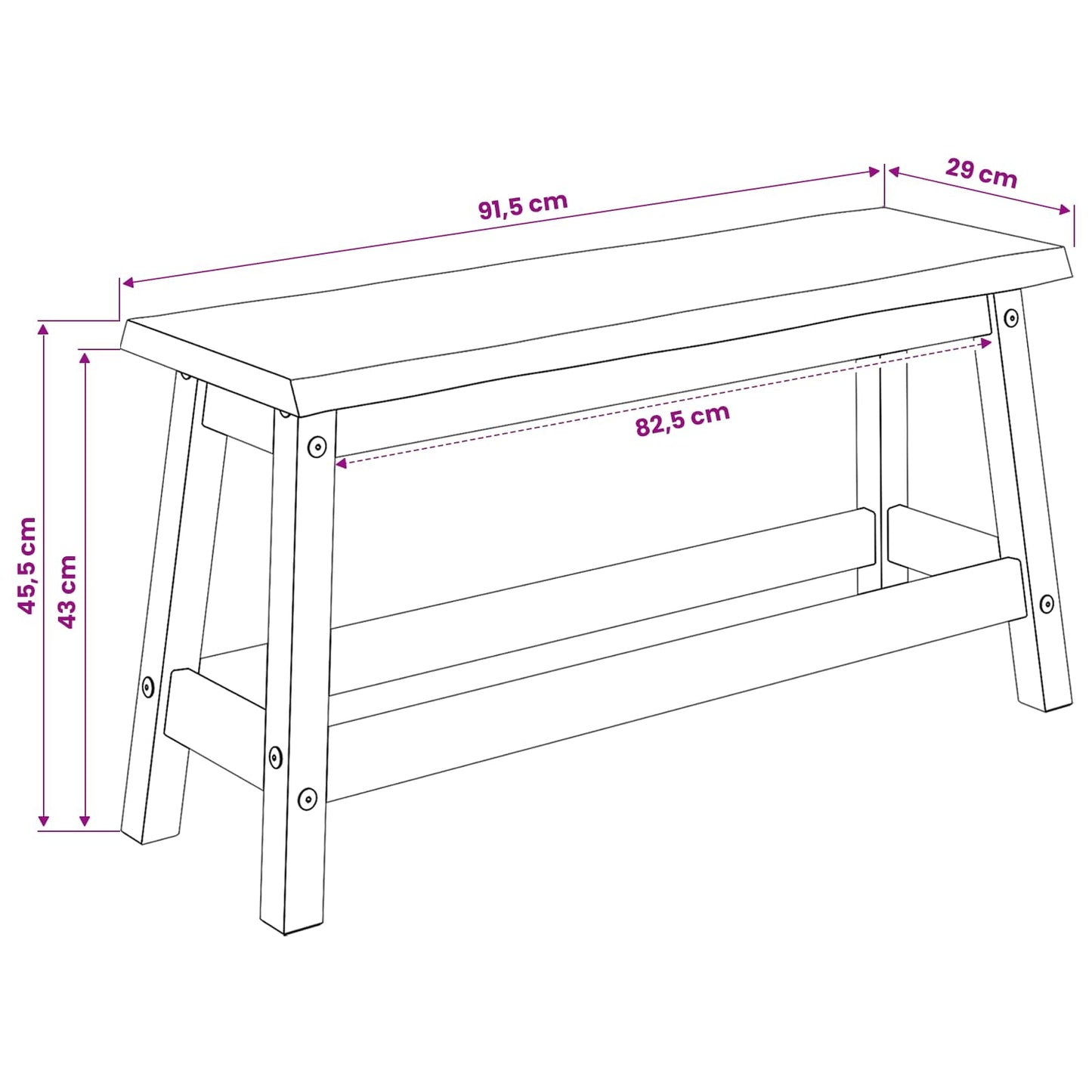 VidaXL Καθιστικό Σαλονιού EKAI Λευκό 91,5 x 29 x 45,5 εκ
