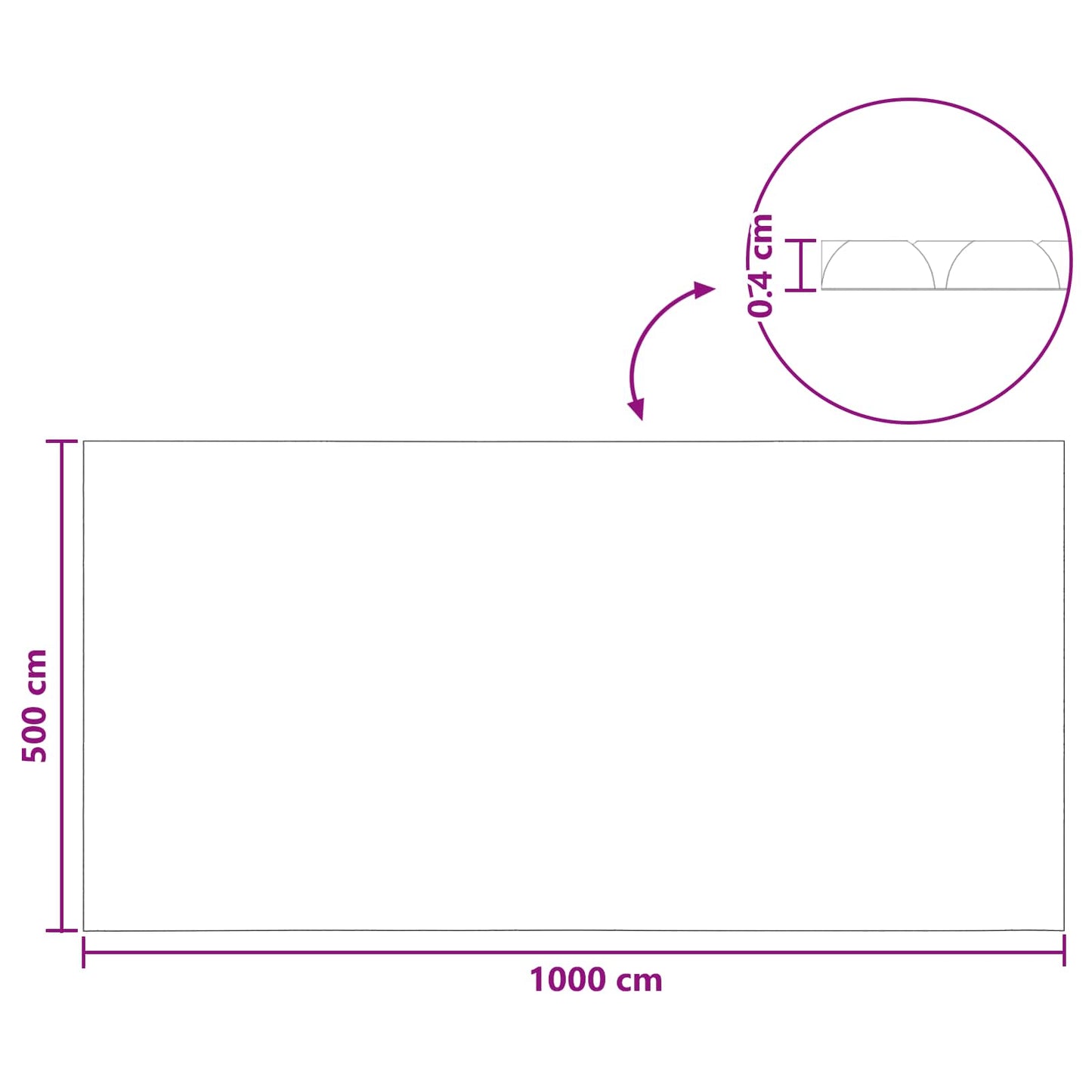 vidaXL Ηλιακό Κάλυμα Πισίνας 1000 x 500 εκ 110 μμ τετράγωνο PE Μαύρο