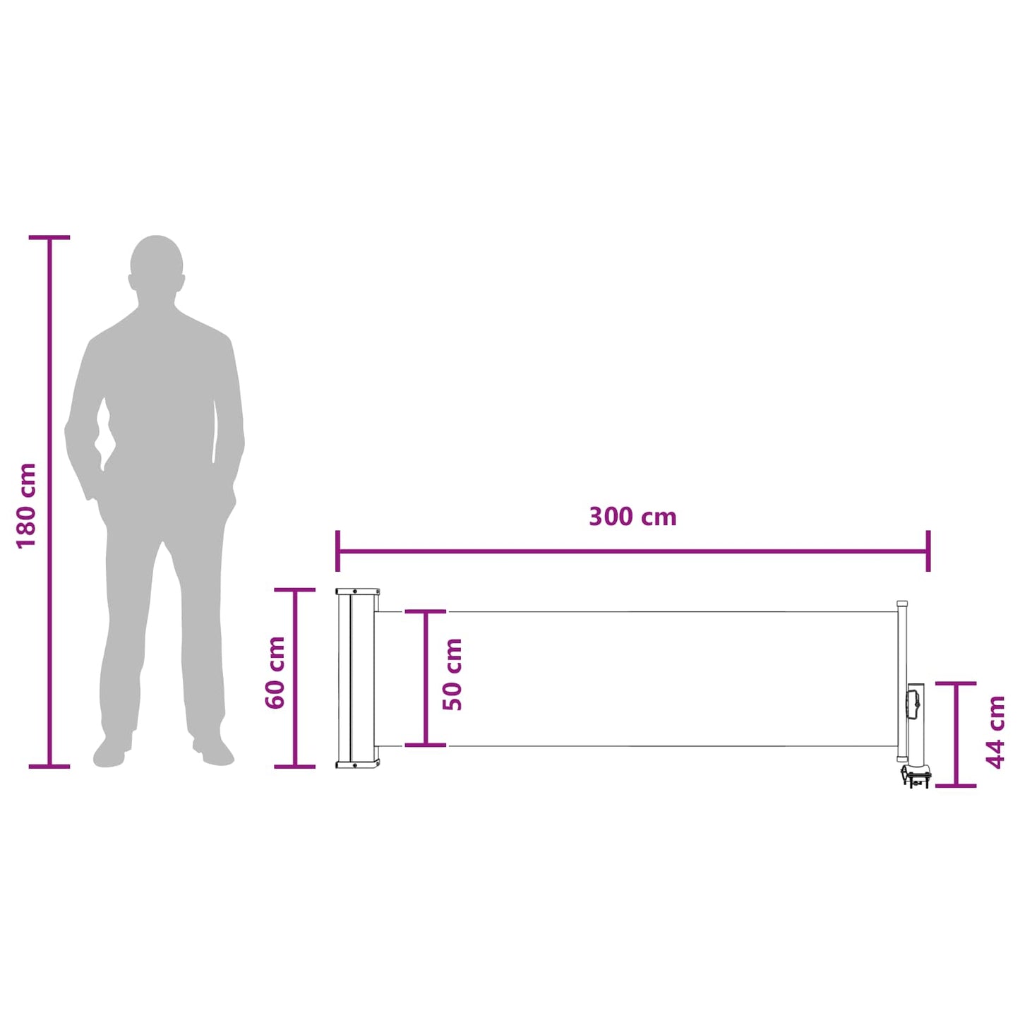 vidaXL Προστασία Πλευράς 60 x 300 cm Ορθογώνιος Λευκό