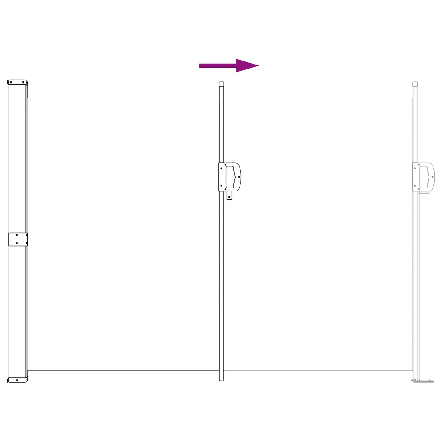 vidaXL Ανακλινόμενος Πλευρικός Απλώστρα 120 x 300 cm