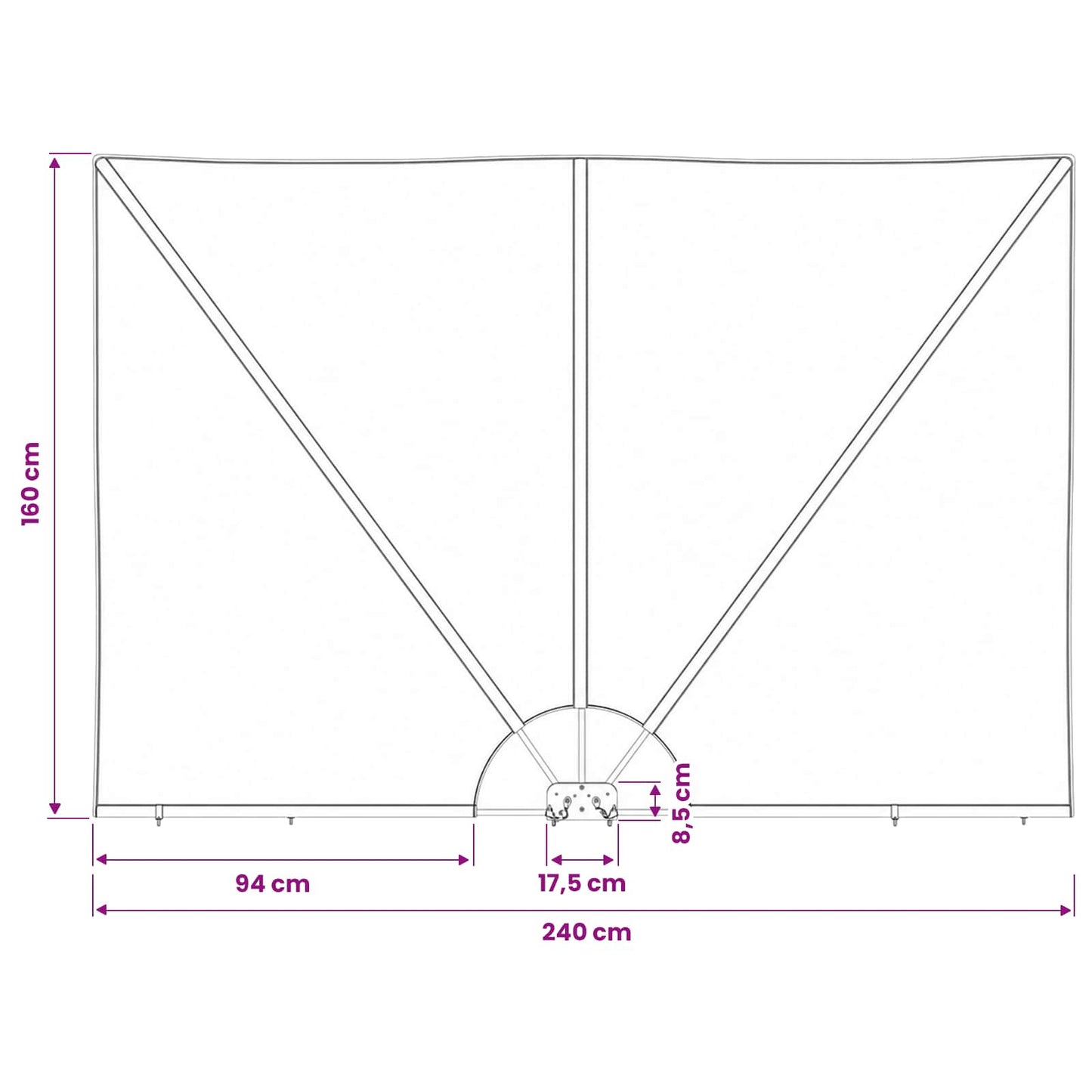 vidaXL Balcony Privacy Screen Ορθογώνιος 150 x 300 cm Πολυεστέρας Καφέ