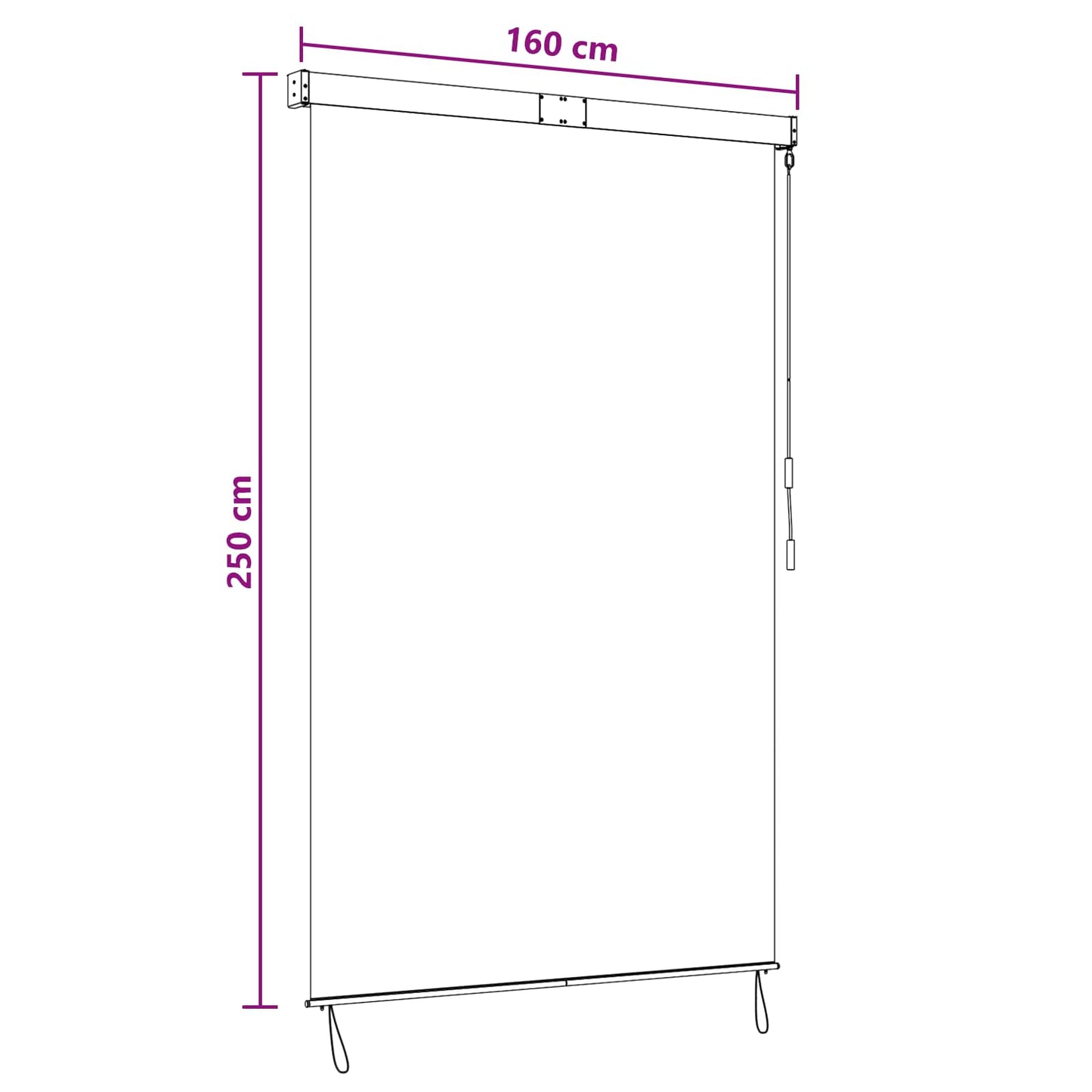 vidaXL Ρόλερ Καφέ 160 x 250 cm Ύφασμα και Αλουμίνιο
