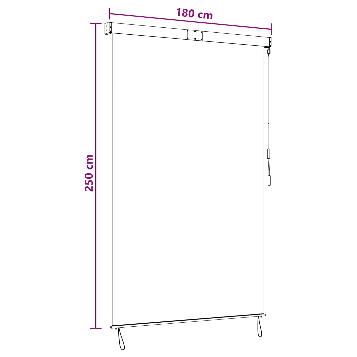 vidaXL Ρόλερ Καφέ 180 x 250 cm Ύφασμα και Αλουμίνιο