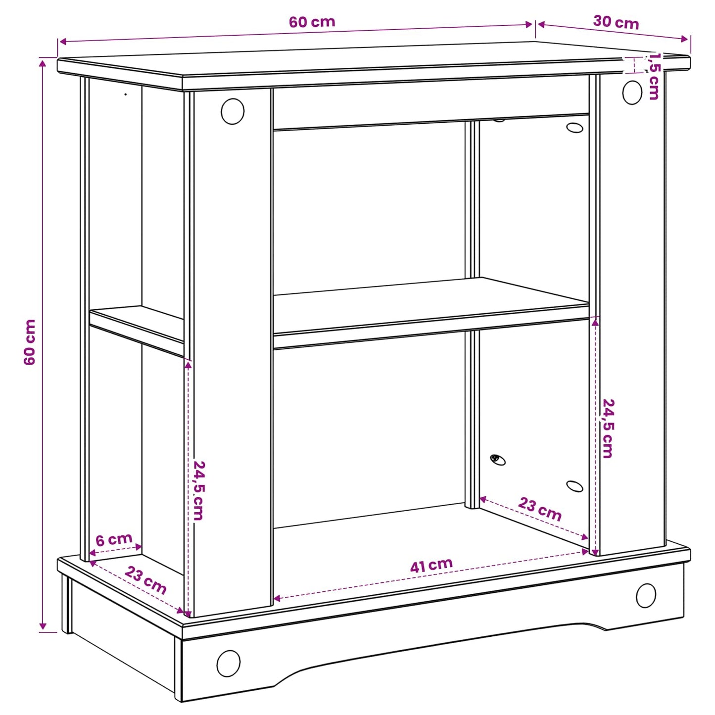 vidaXL Βάση ενυδρείου CORONA Λευκό και Καφέ 60 x 30 x 60 cm 150 κιλά