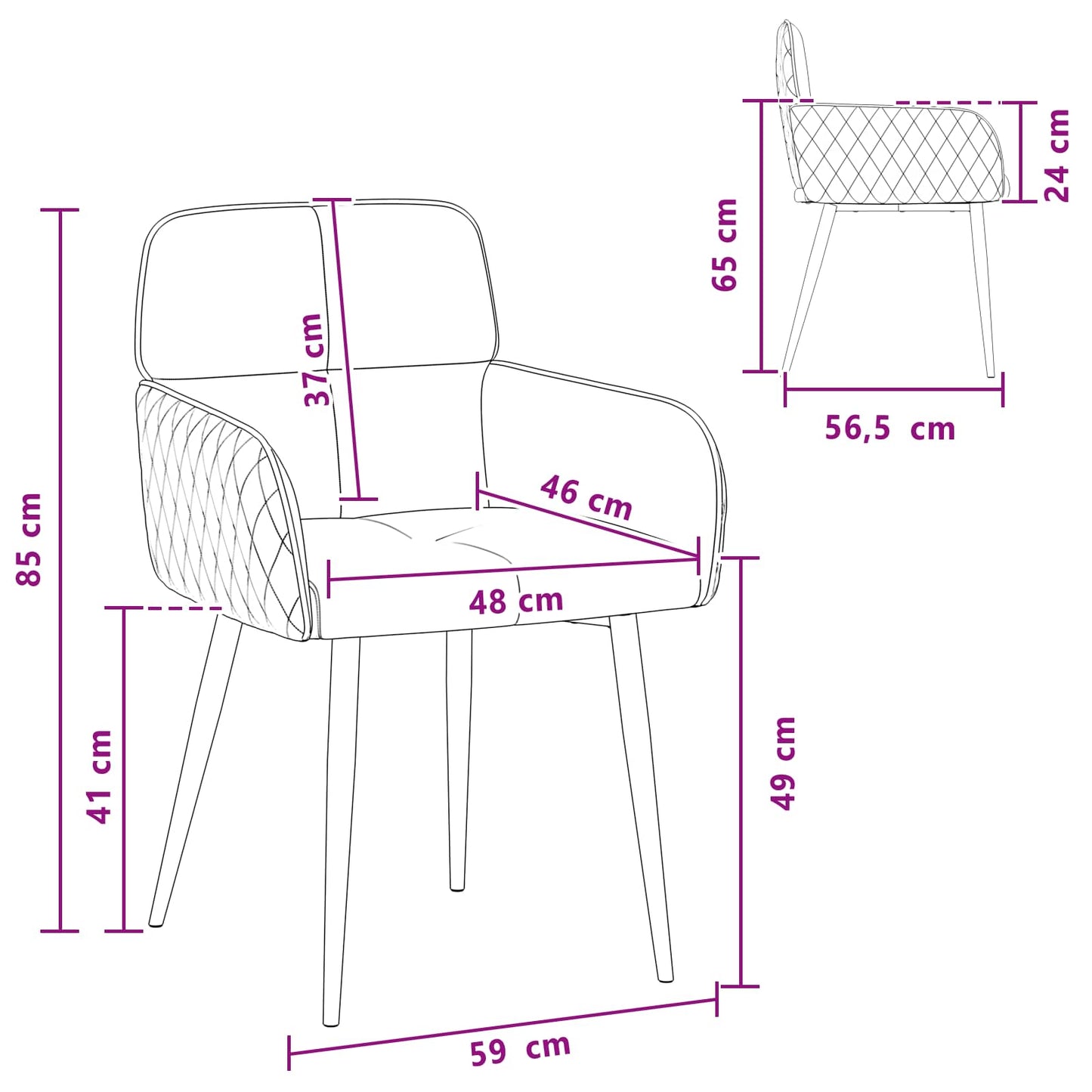 vidaXL Καρέκλες φαγητού 2 pcs Φιλικό Δερμάτινο Σουέντ Σκούρο Γκρι