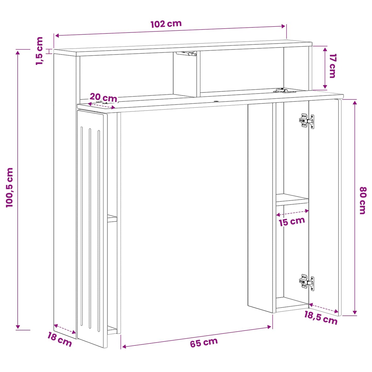 vidaXL Περίβλημα τζακιού Λευκό 102 x 18 x 100,5 εκ Επεξεργασμένο Ξύλο