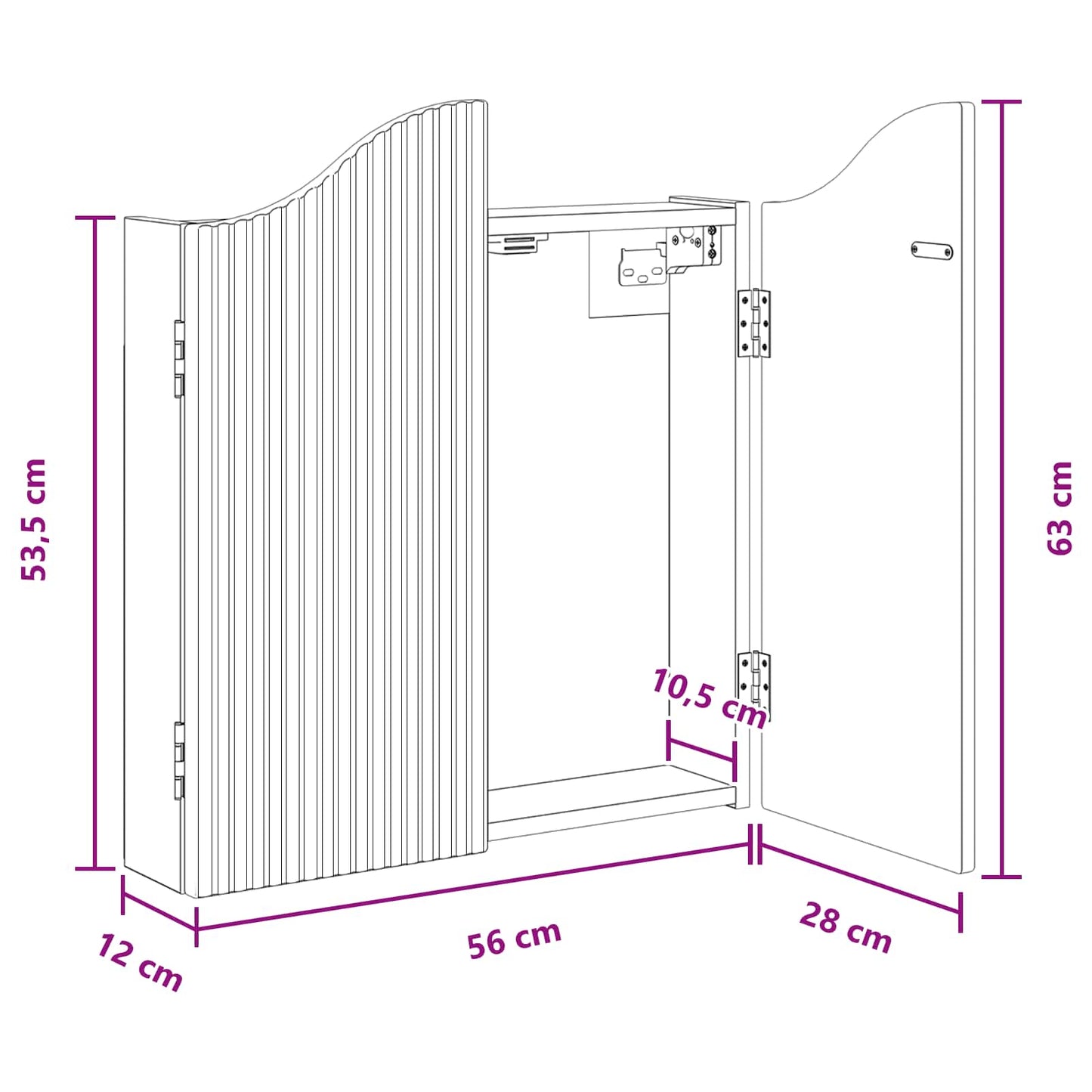 vidaXL Ντουλάπα Πινάκων Βελών Sonoma Δρυς 56 x 12 x 63 εκ