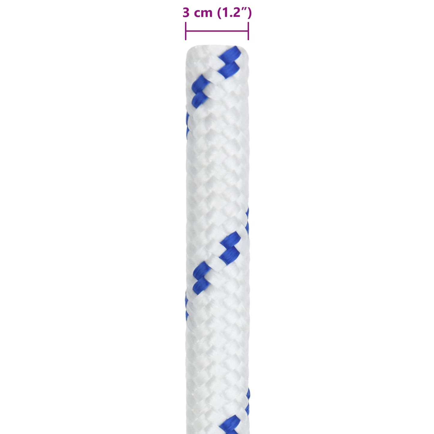 vidaXL Σχοινί Boat 3 mm 25 m Λευκό και Μπλε PP