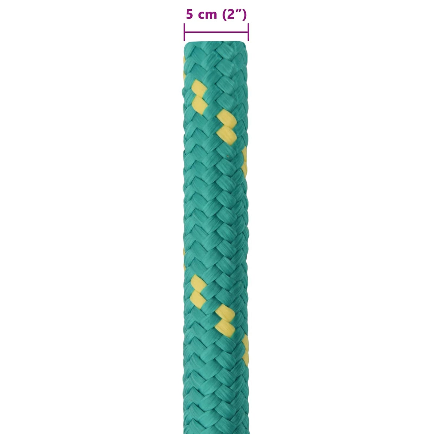 vidaXL Σχοινί Boat 50 χιλ. 25 m Πράσινο polypropylène
