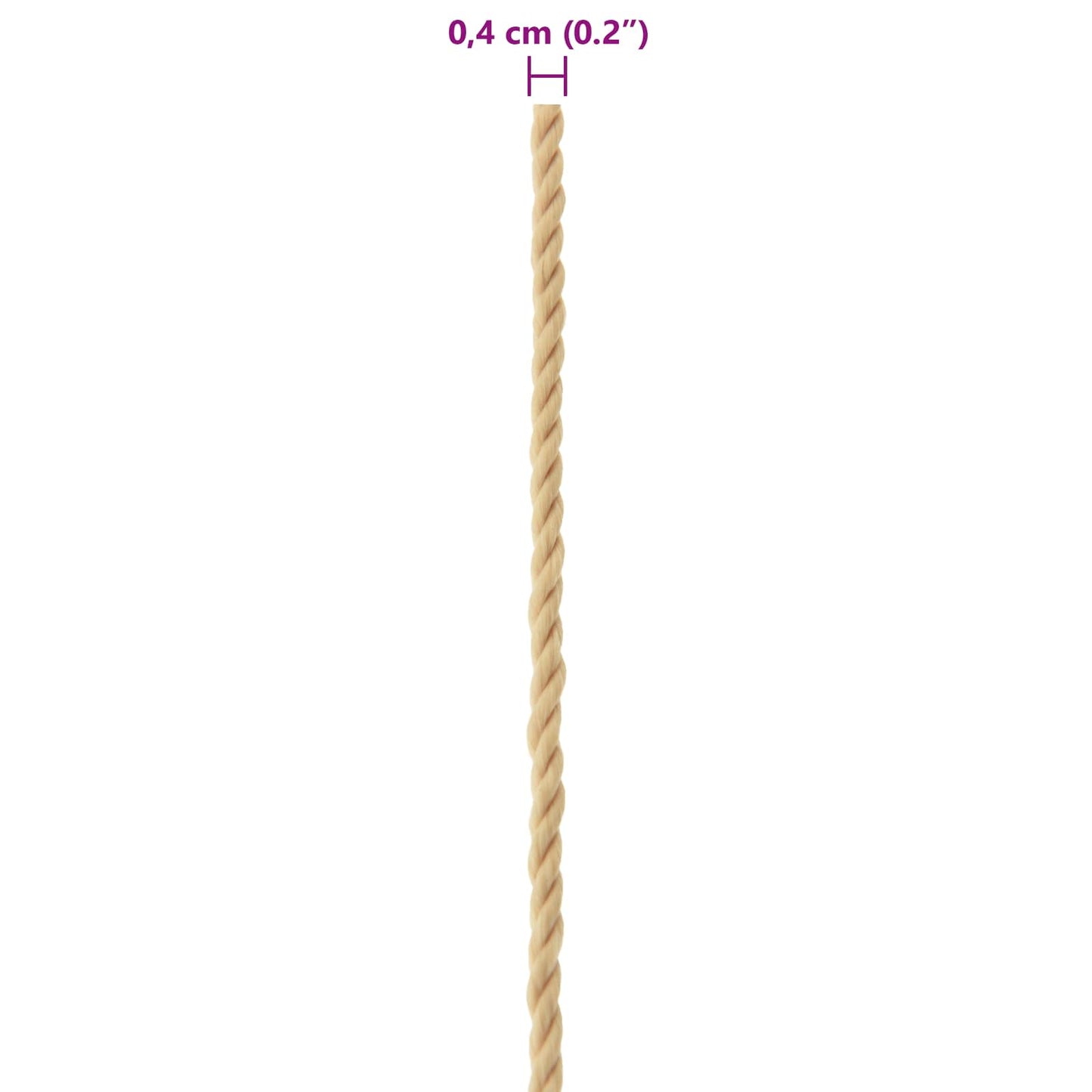 vidaXL Σχοινί Boat 4 χιλ. 100 m Φυσικό polypropylène