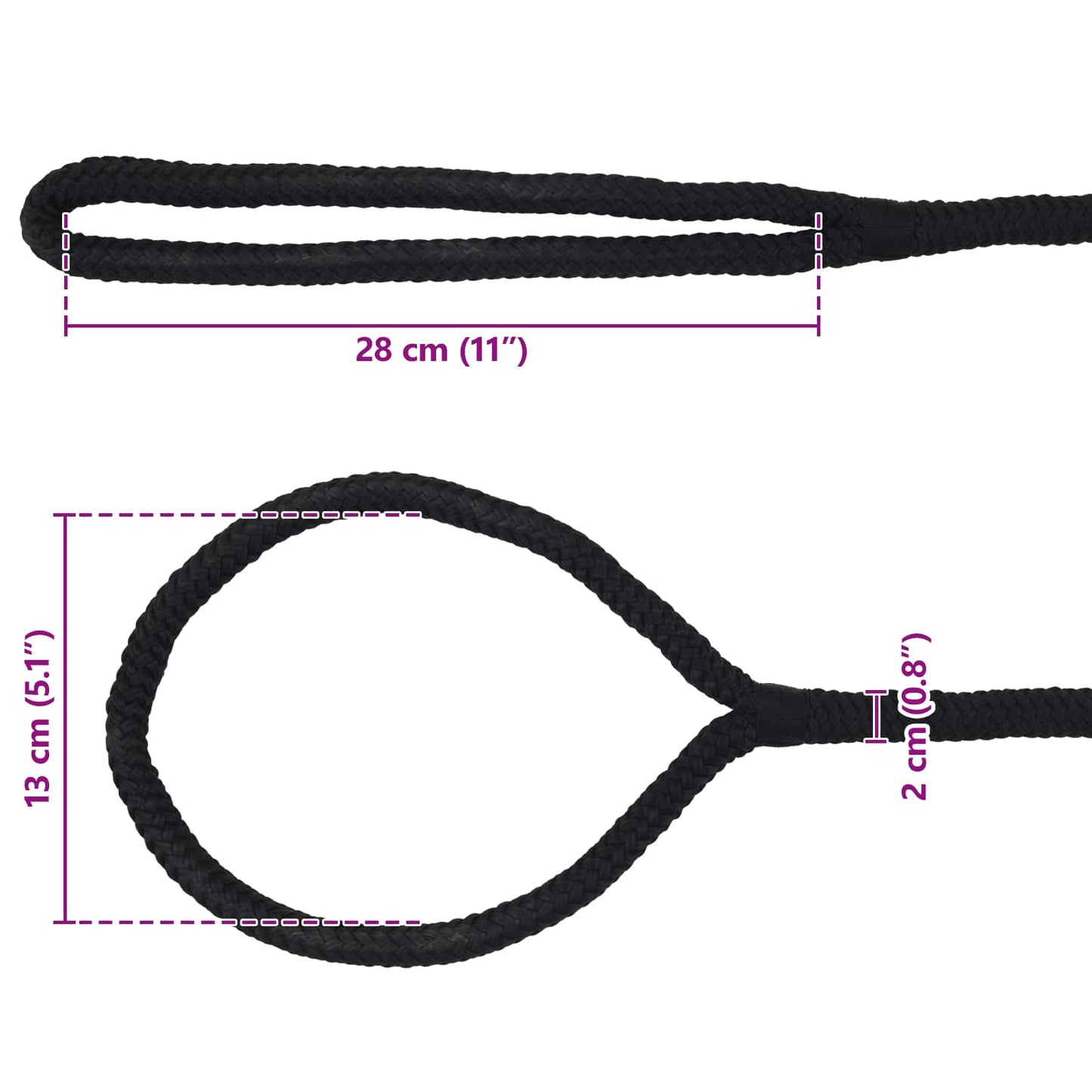 vidaXL Σχοινί Boat 2 mm 15 m Μαύρο Πολυεστέρας