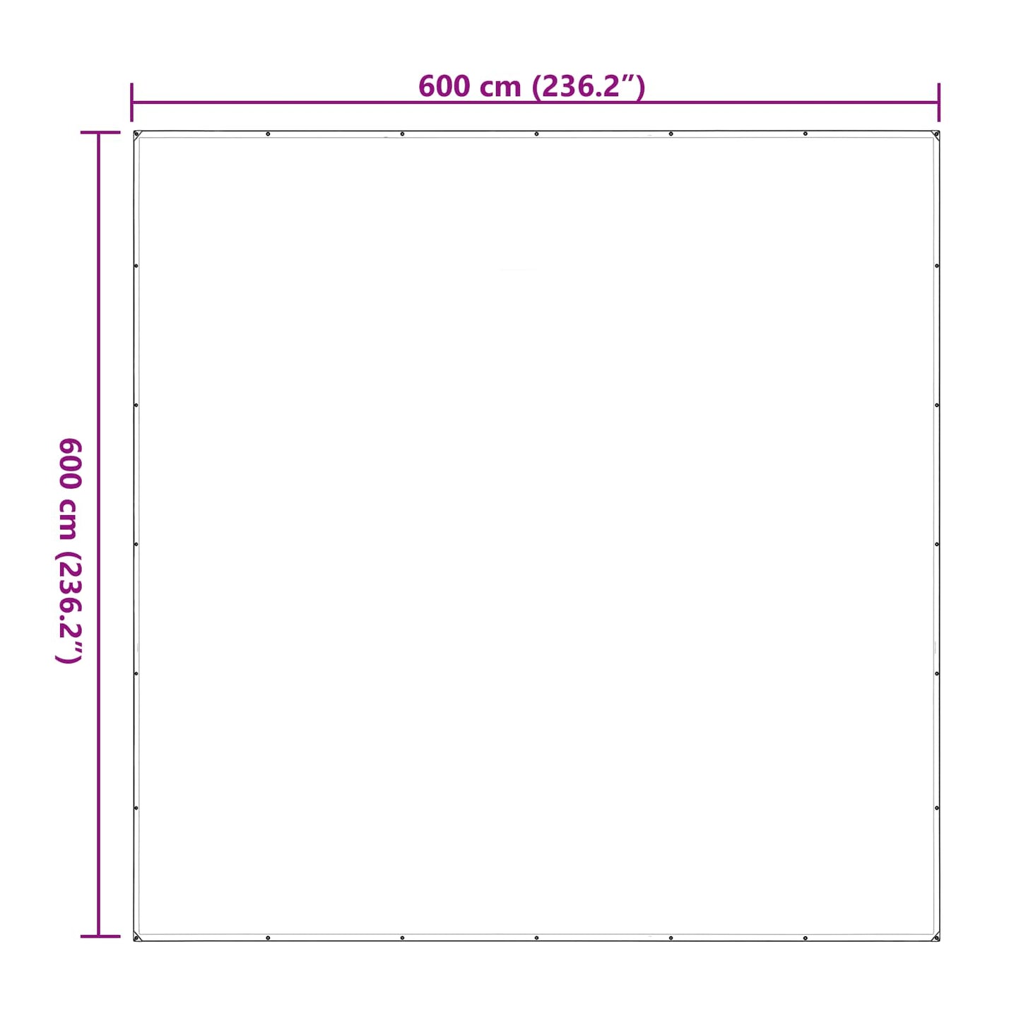vidaXL Τεντόπανα με Θηλιές Διαφανές 6 x 6 m Πολυαιθυλένιο