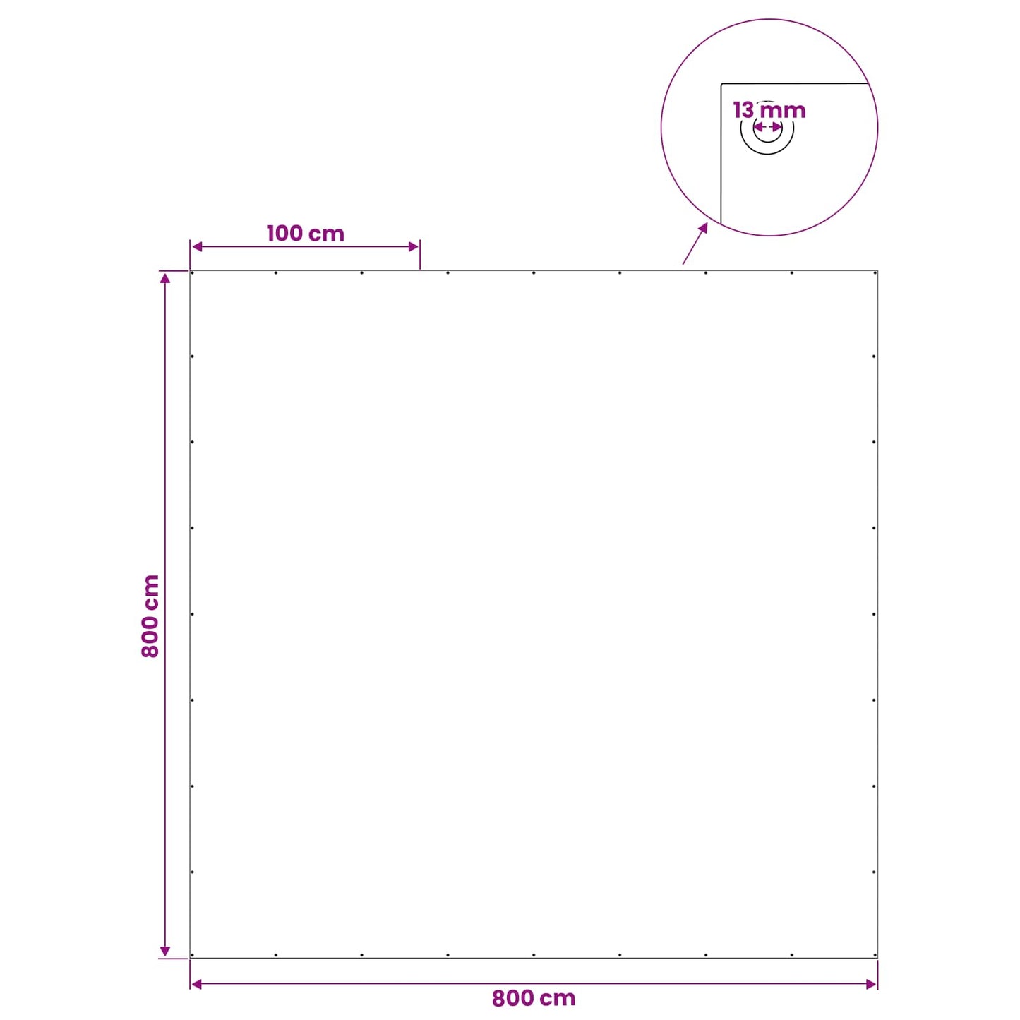 vidaXL Τεντόπανα με Θηλιές Ανθρακί Γκρι 8 x 8 μ 90 gsm PE