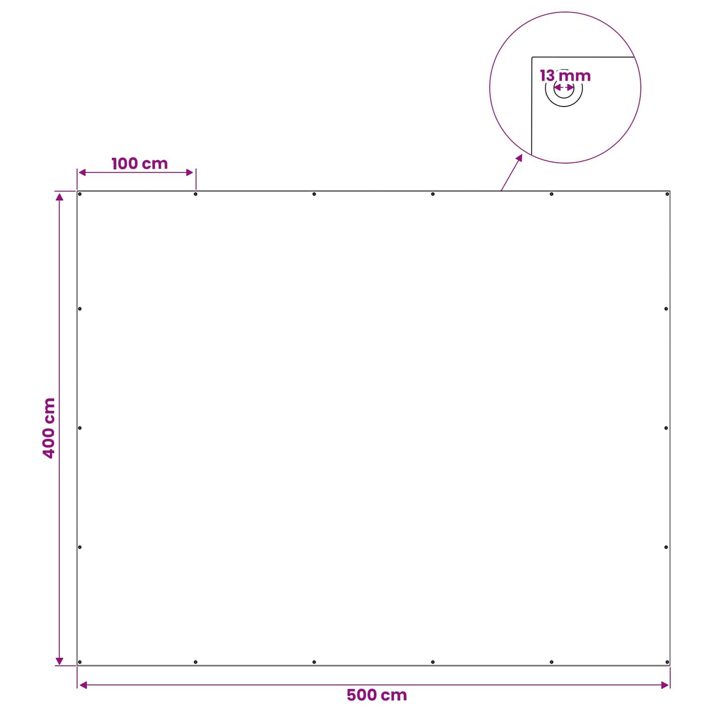 vidaXL Τεντόπανα με Θηλιές Μπλε 4 x 5 μ 260 γρ PE
