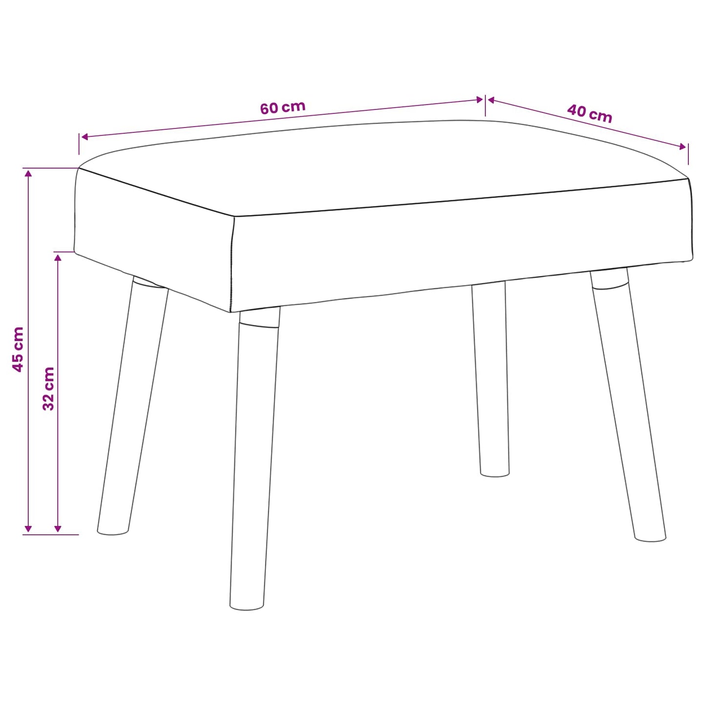 vidaXL παγκάκι Μονόχρωμο Μπεζ 60 x 40 x 45 εκ. Μπουκλέ