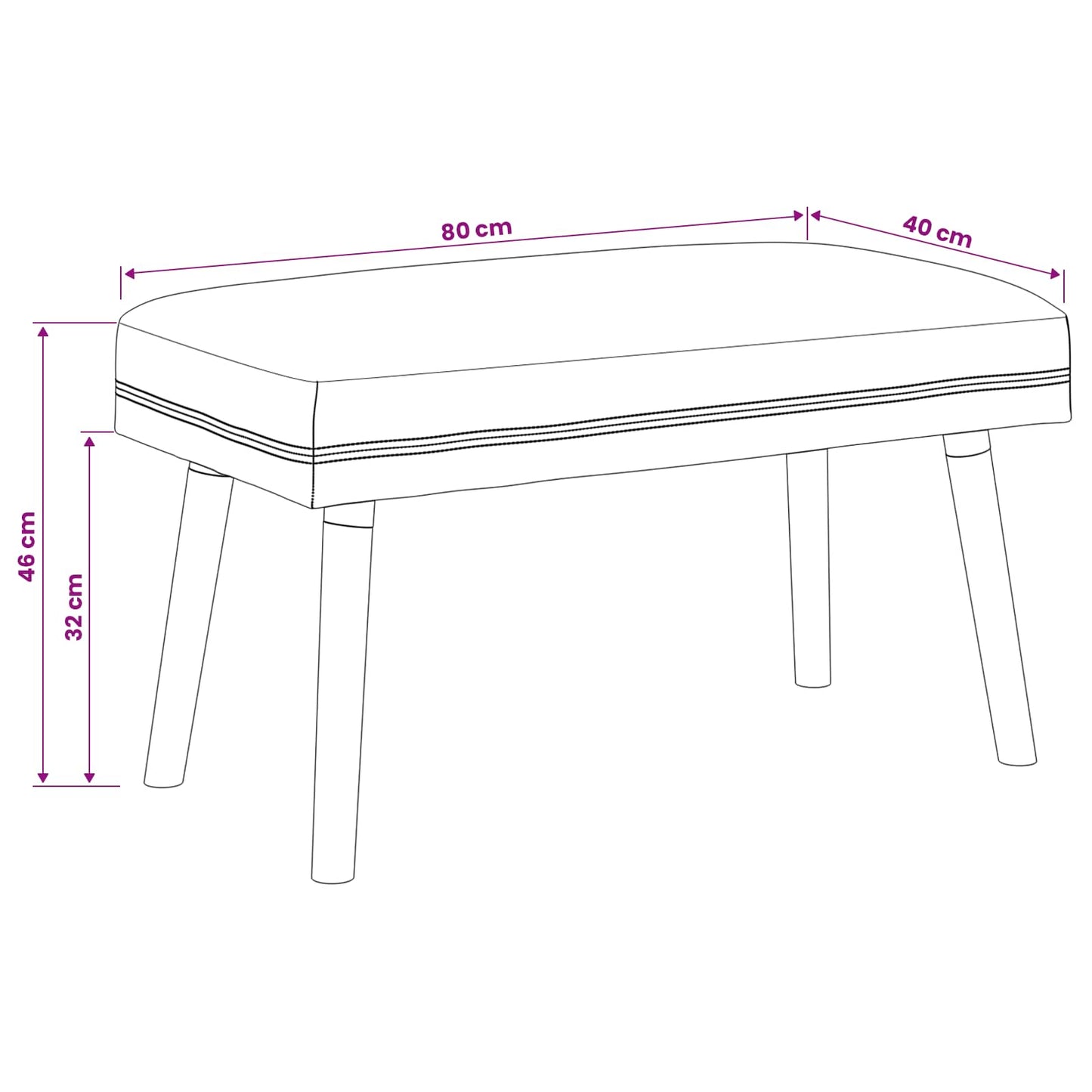 vidaXL παγκάκι Μονόχρωμο Σκούρο Γκρι 80 x 40 x 46 εκ. Μπουκλέ