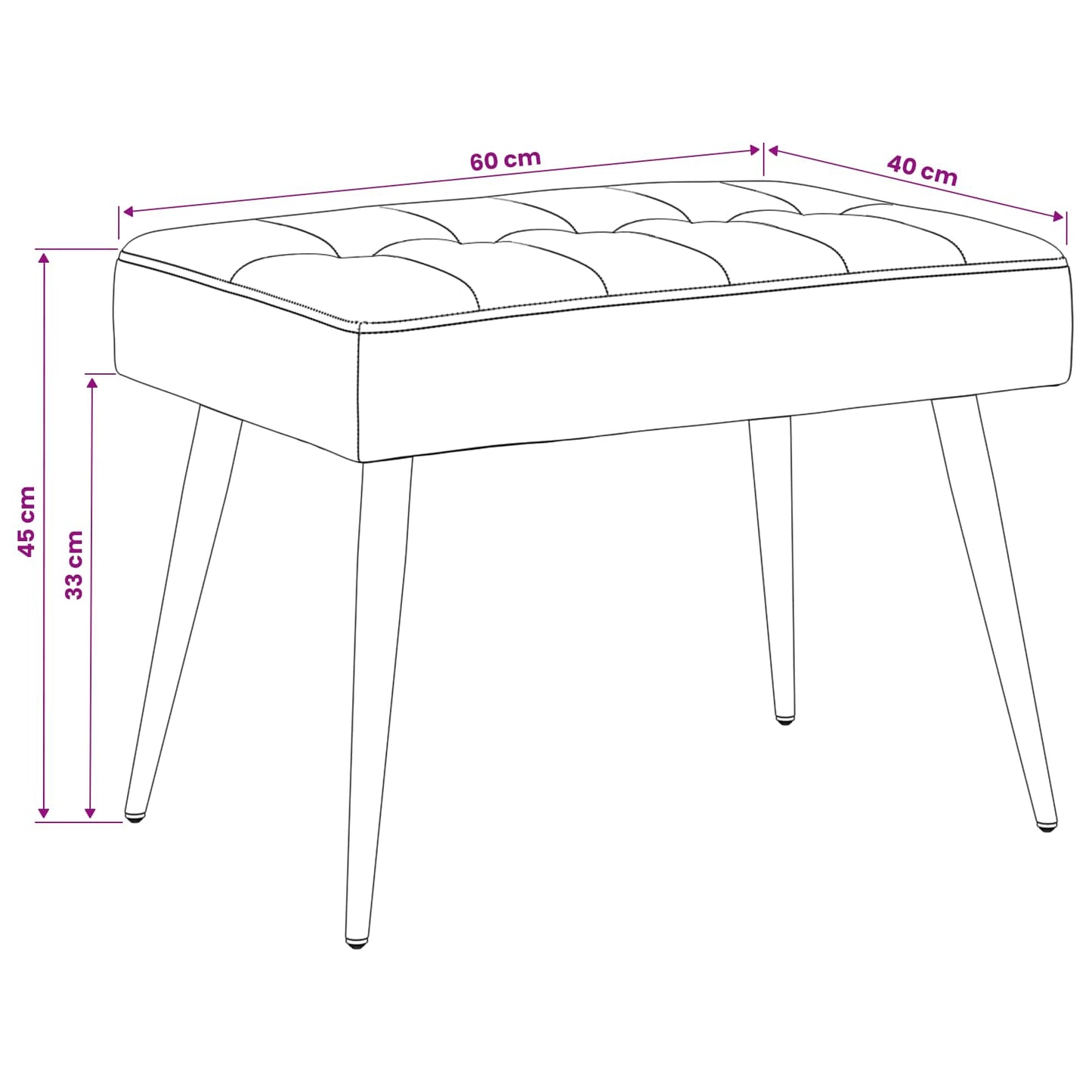vidaXL Πάγκος με κουμπωτές επιφάνειες Κρεμ 60 x 40 x 45 εκ. Βελούδο