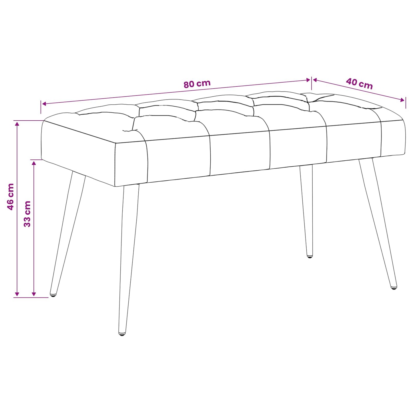vidaXL Πάγκος με κουμπωτές επιφάνειες Μπλε 80 x 40 x 46 εκ. Βελούδο