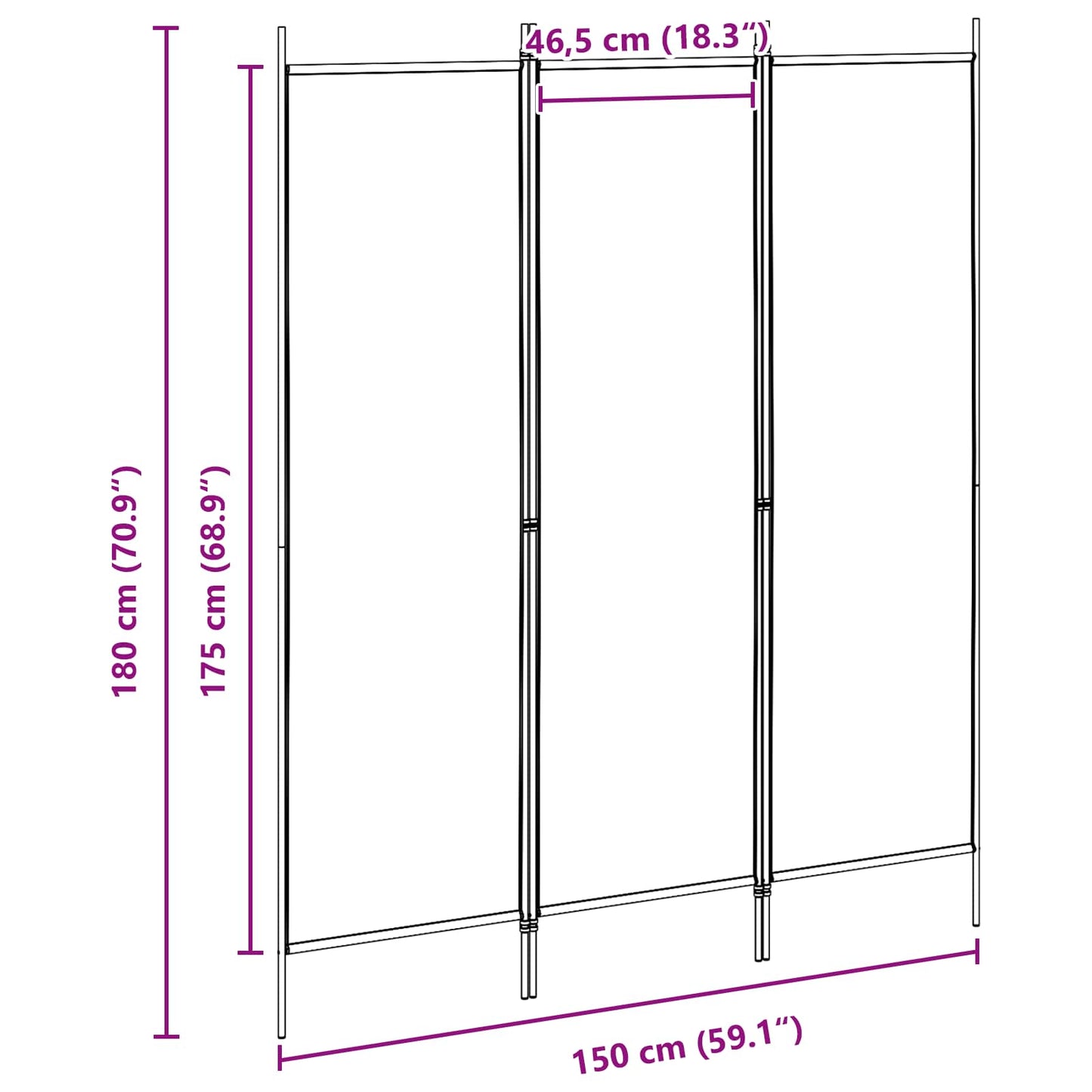 vidaXL Διαχωριστικό Δωματίου Μπεζ 150 x 180 cm Ύφασμα