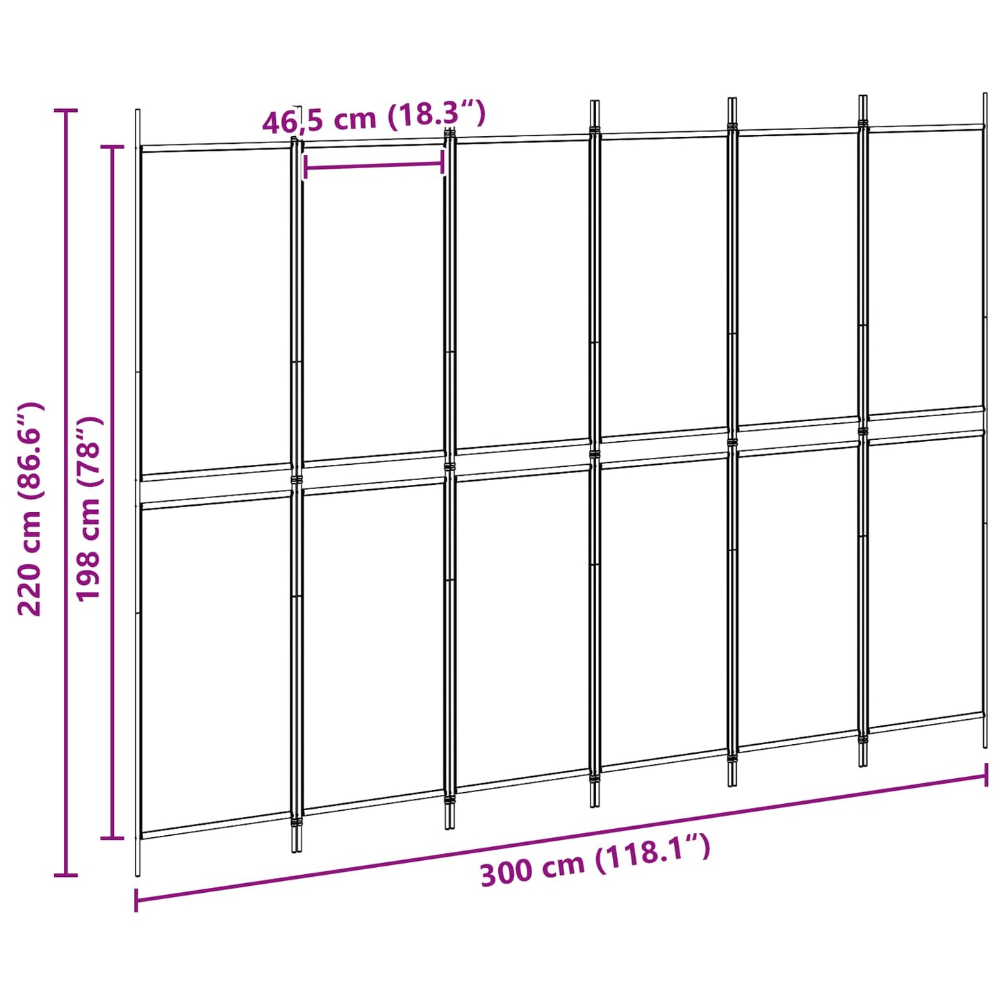vidaXL Διαχωριστικό Δωματίου 6-Πάνελ Μπεζ 300 x 220 cm Ύφασμα