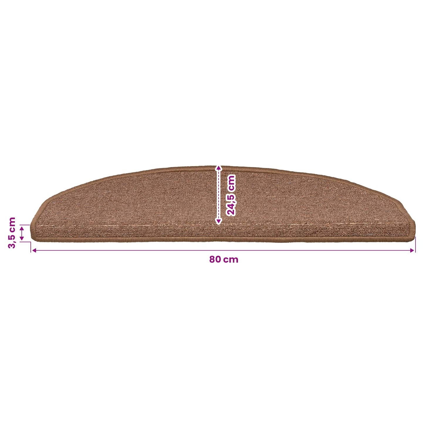 vidaXL Αυτοκόλλητα Ματ Σκαλοπατιών 15 τεμ. 80 x 24,5 x 3,5 εκ. Καφέ