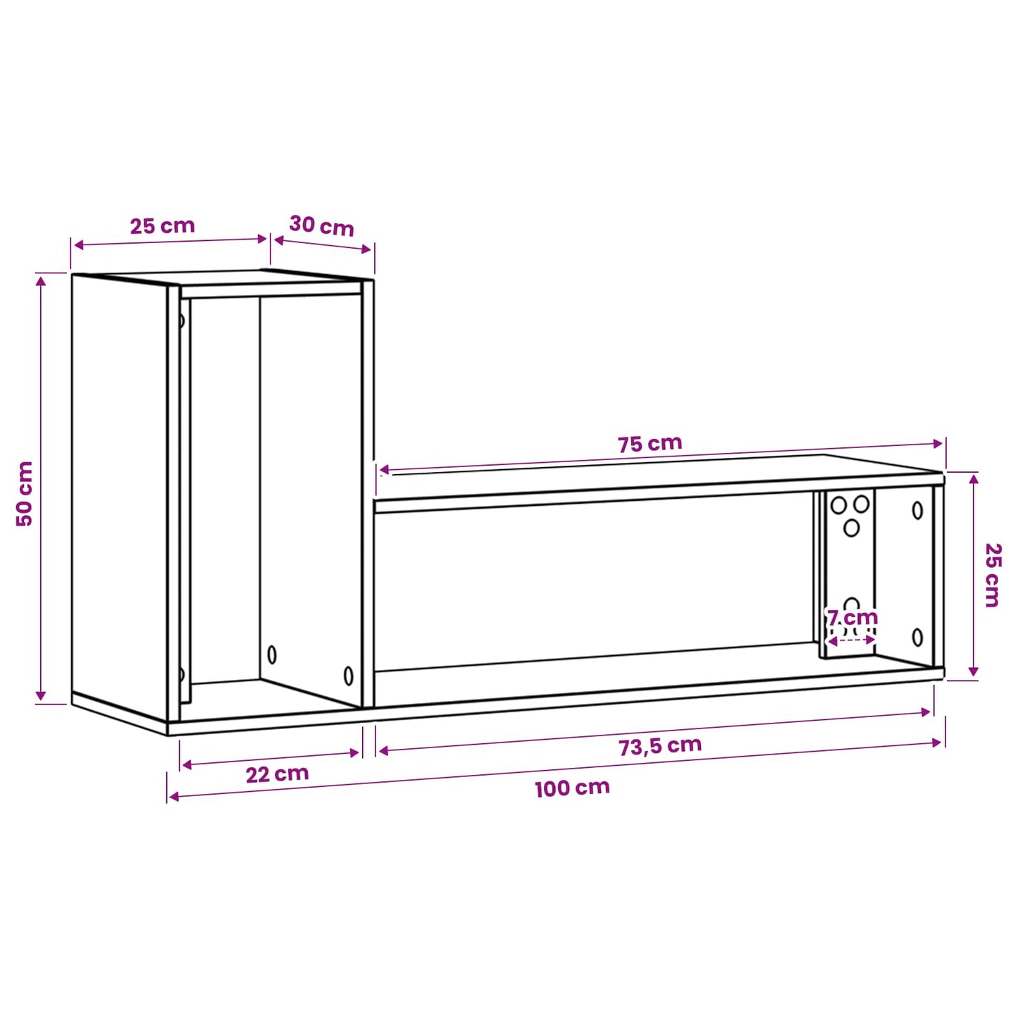 vidaXL Ντουλάπι TV 100 x 30 x 50 cm Μαύρη Δρυς Επεξεργασμένο Ξύλο