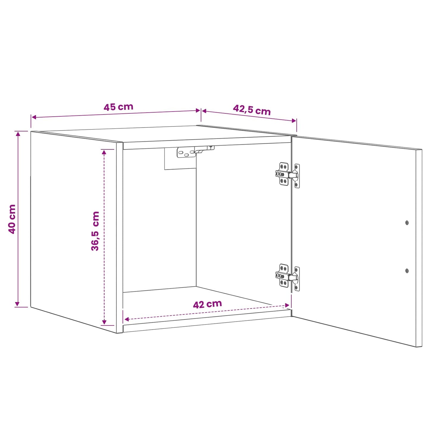 vidaXL Ντουλάπα Τοίχου Artisan Δρυς 45 x 42,5 x 40 εκ