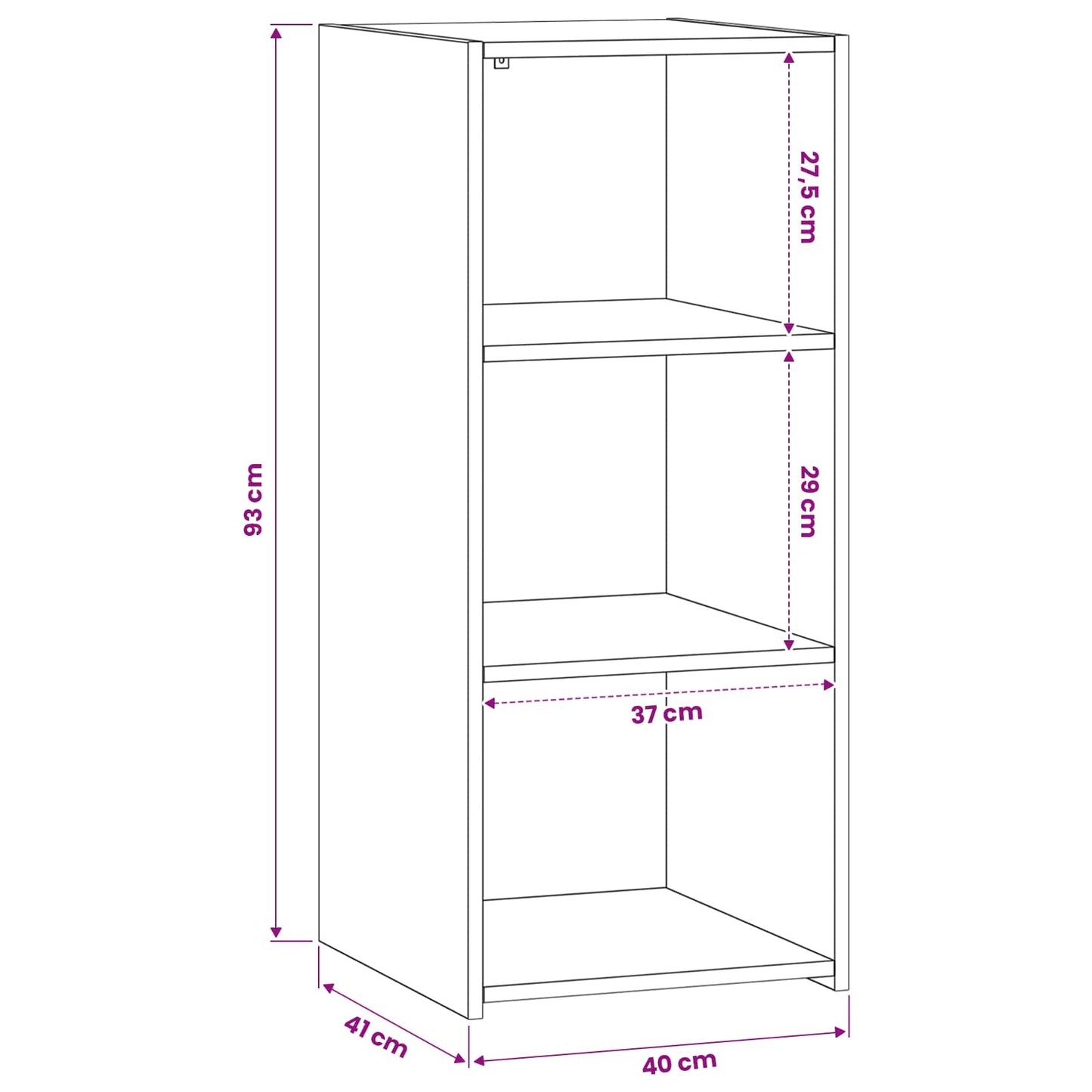vidaXL Πλαϊνό γραφείο Παλαιωμένο ξύλο 40 x 41 x 93 εκ