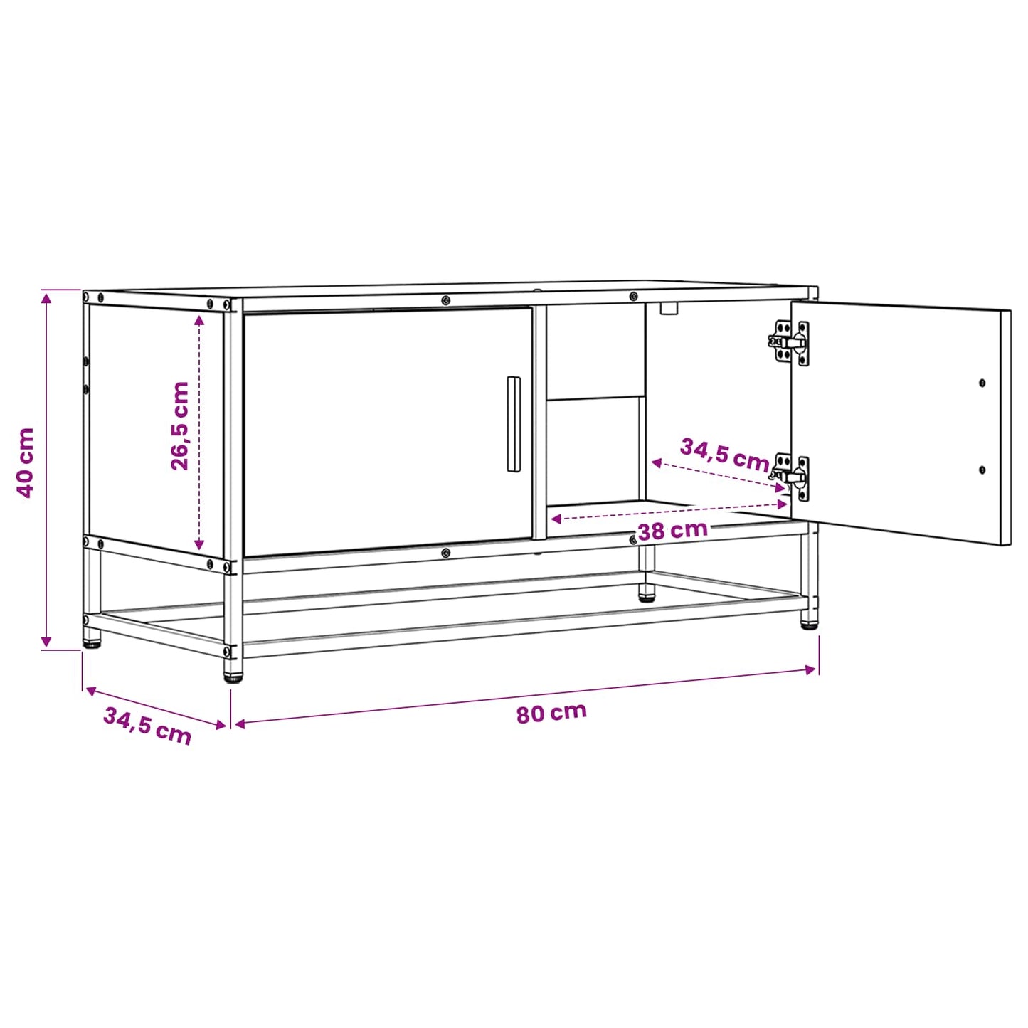 vidaXL Ντουλάπι TV 80 x 34,5 x 40 εκ Artisan Δρυς Επεξεργασμένο Ξύλο