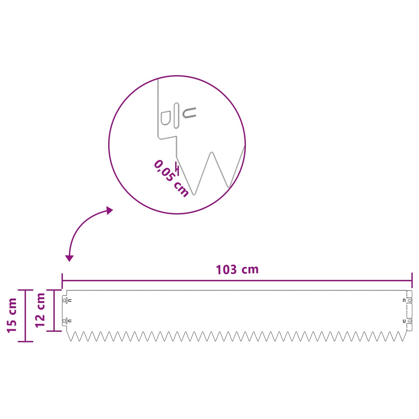vidaXL Περίγραμμα γκαζόν 30 τμχ. 103 x 15 εκ Ατσάλι Λαδί