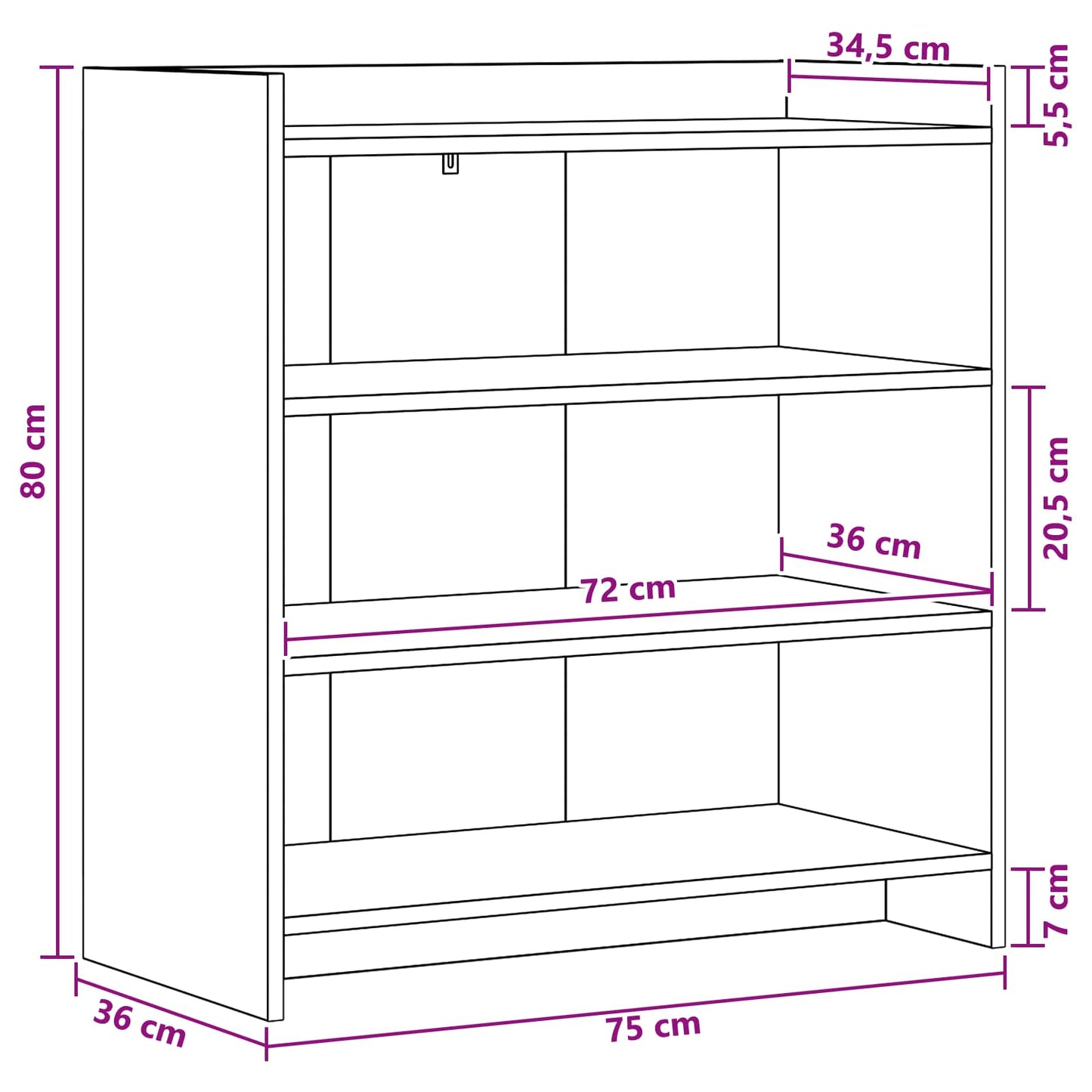 vidaXL Πλαϊνό γραφείο Παλαιωμένο ξύλο 75 x 36 x 80 εκ