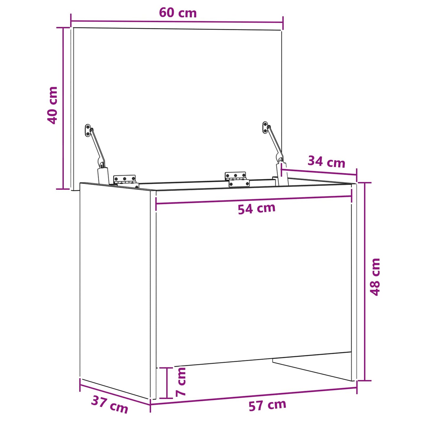 vidaXL Θήκη Αποθήκευσης Καπνισμένο Ξύλο Δρυός 60 x 40 x 50 cm