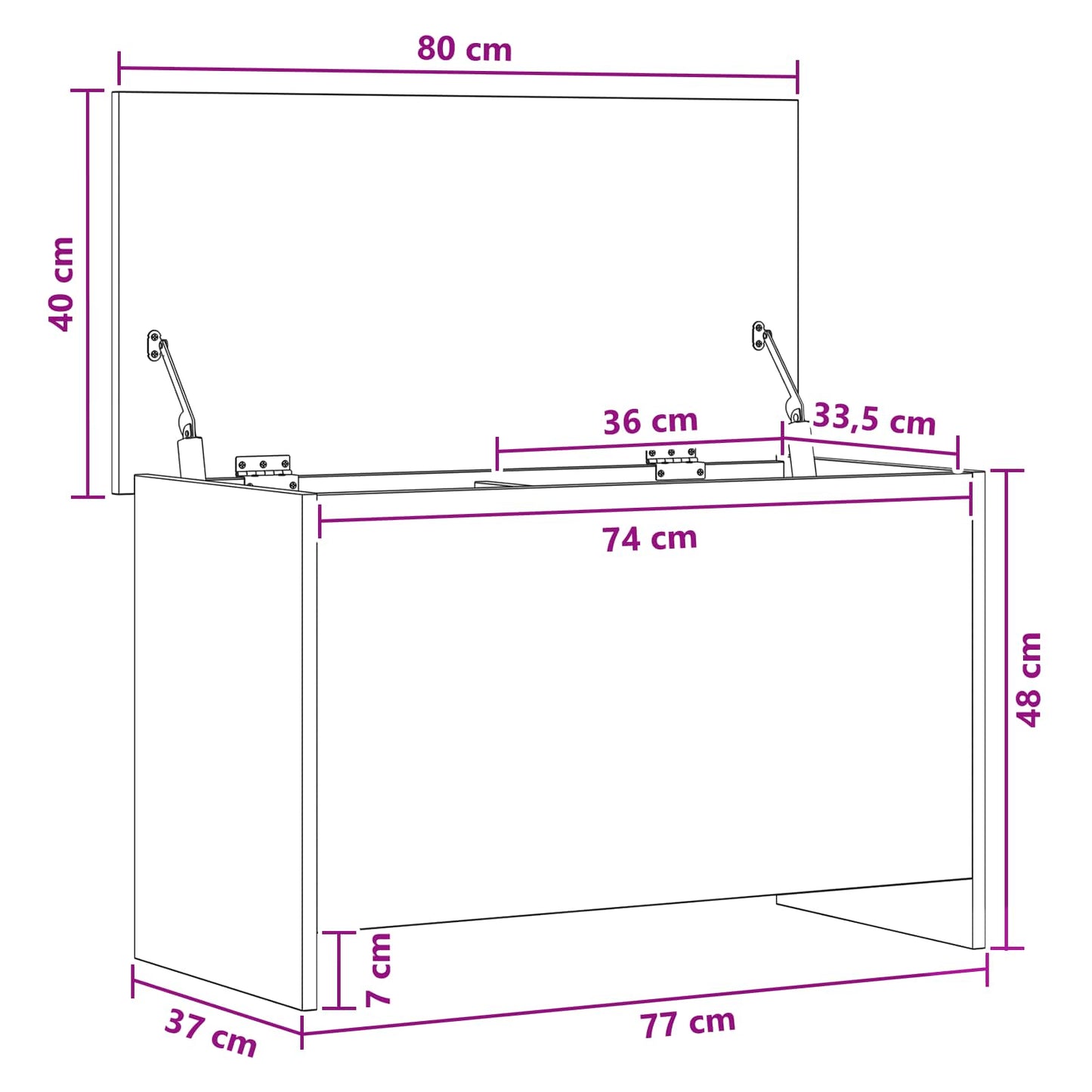 vidaXL Θήκη Αποθήκευσης Γκρι Sonoma 80 x 40 x 50 cm Επεξεργασμένο Ξύλο