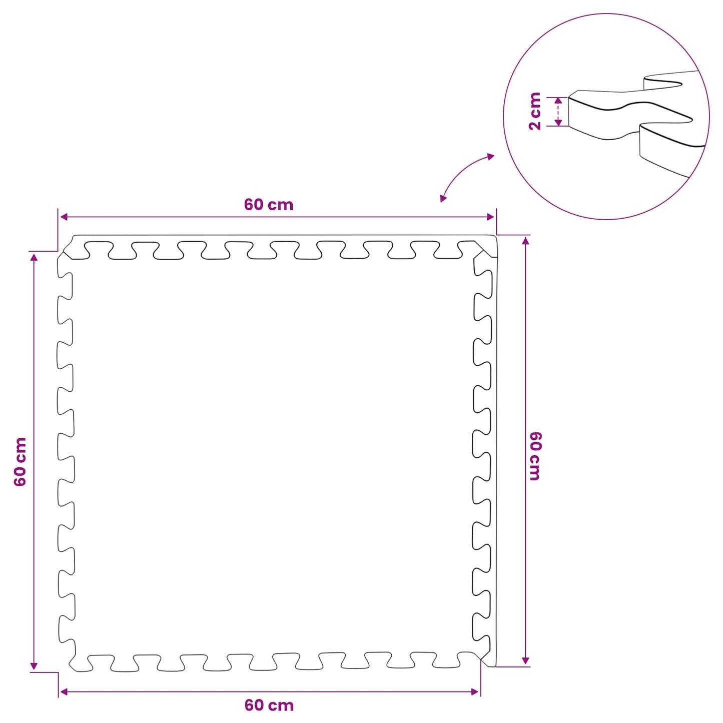 vidaXL Χαλάκι για Πισίνα 6 τμχ. Μπλε 2,16 m² Φελιζόλ EVA