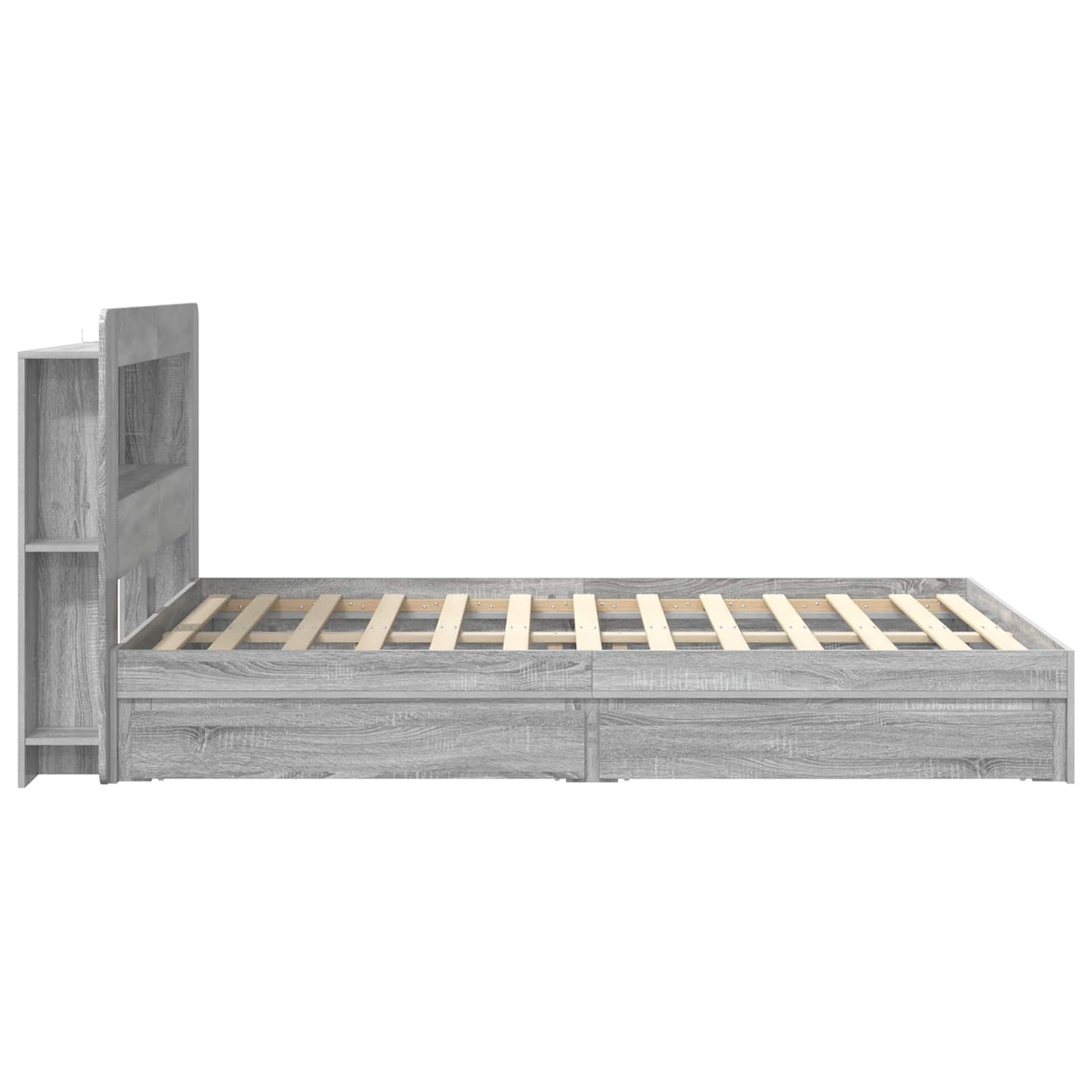 vidaXL Σκελετός κρεβατιού με αποθήκευση Γκρι Sonoma 150 x 200 cm