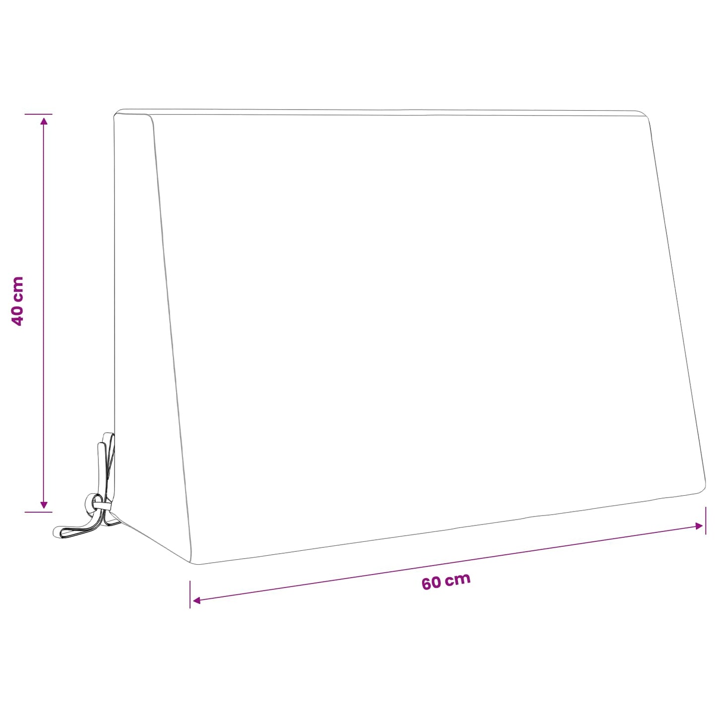 vidaXL Μαξιλάρι πλάτης SOEST 100% Πολυεστέρας Μαύρο 60 x 20 x 40 cm