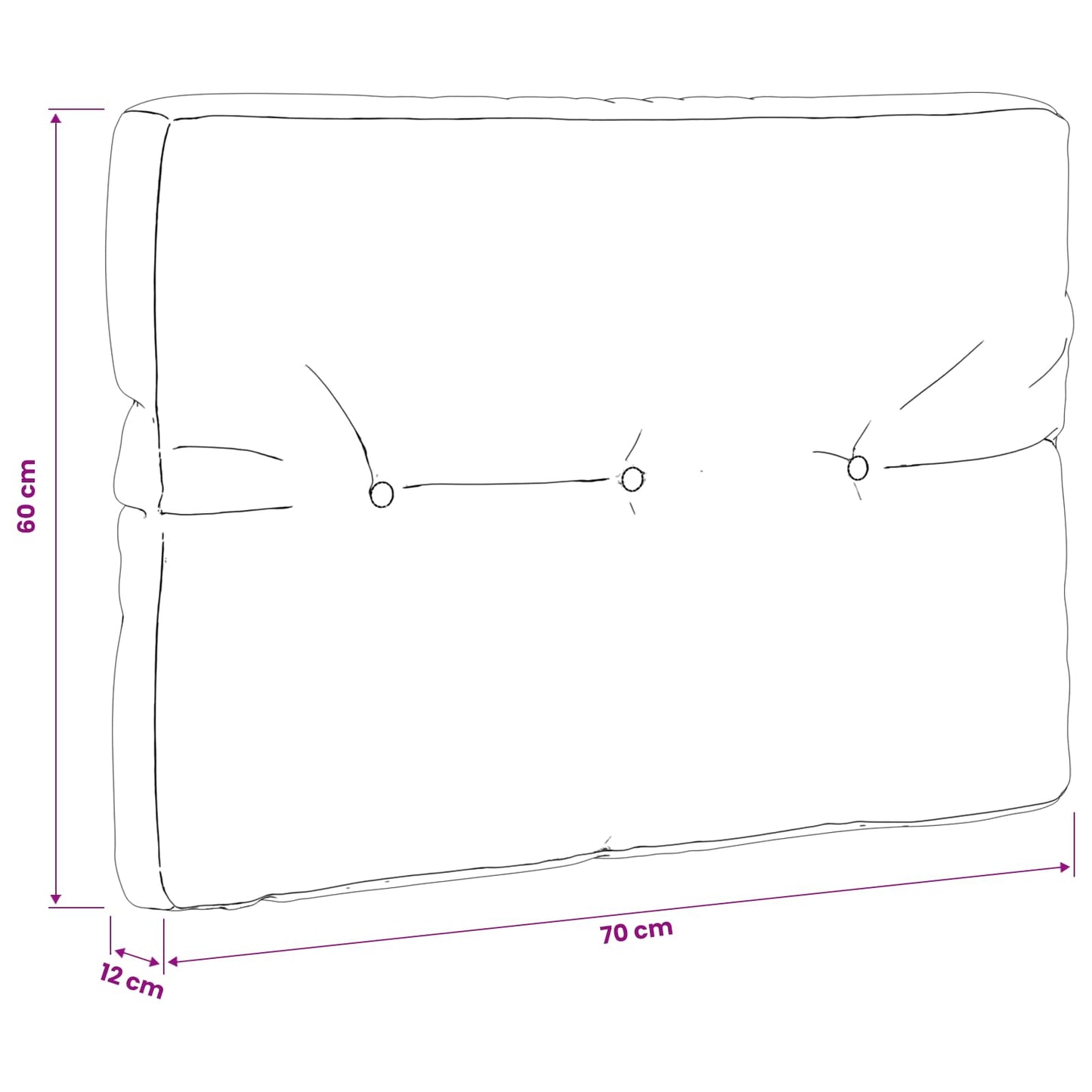 vidaXL Μαξιλάρι Πλάτης Παλέτας VIANEN 100% Πολυεστέρας Μαύρο
